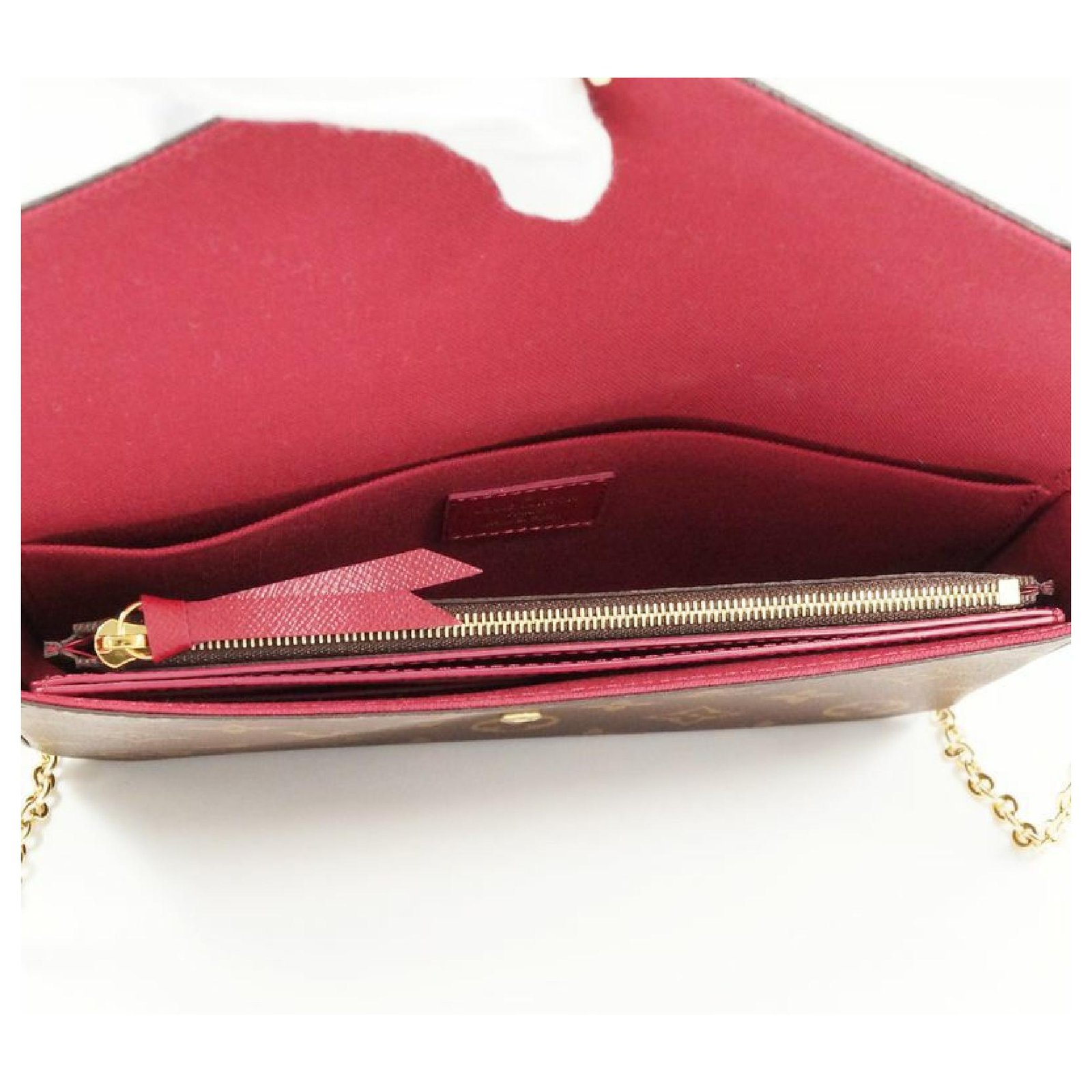 Louis Vuitton Pochette Felicie Womens shoulder bag M61276 brown inside  Fuschia (pink) Cloth ref.310078 - Joli Closet