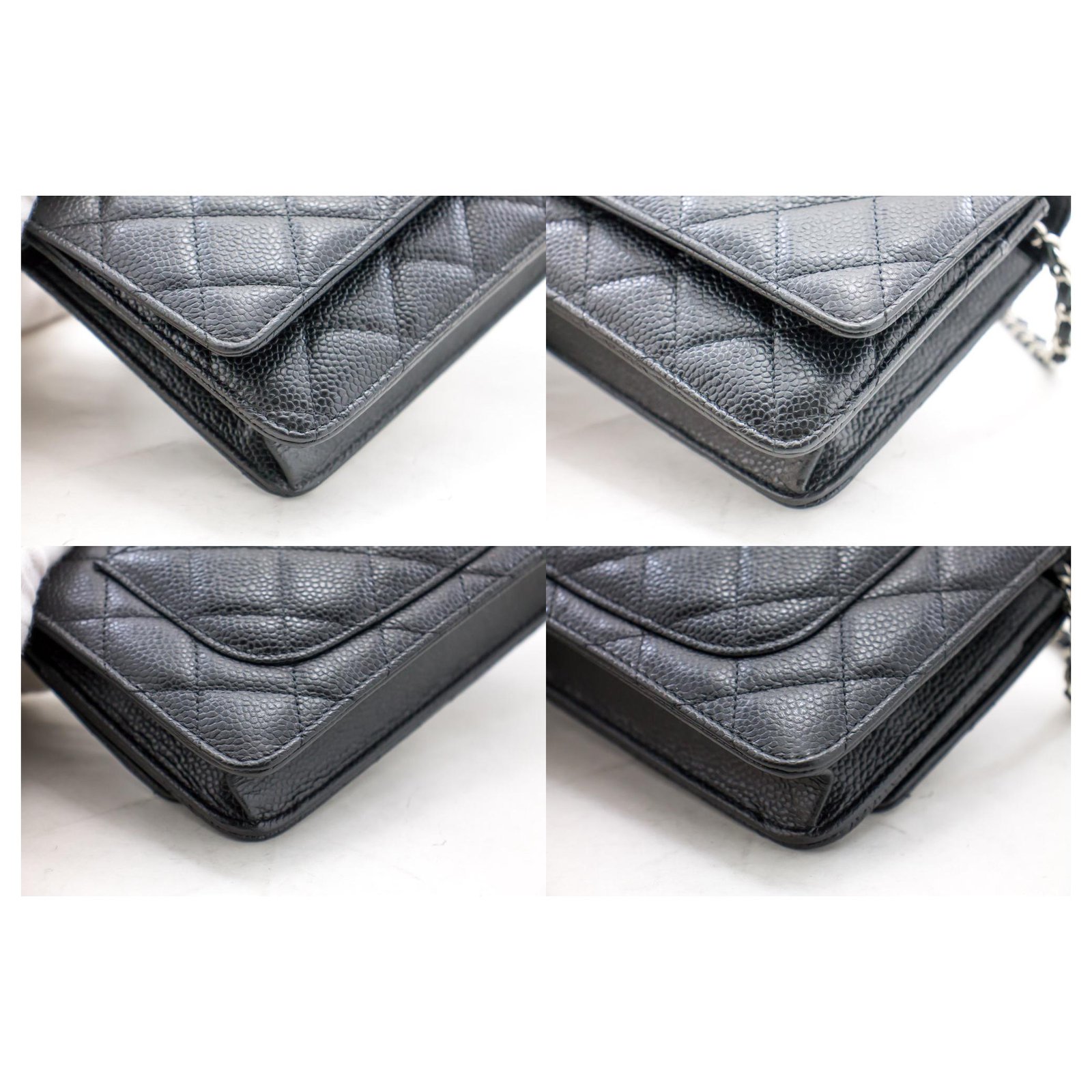 CHANEL Caviar Wallet On Chain WOC Black Shoulder Bag Crossbody k38 –  hannari-shop