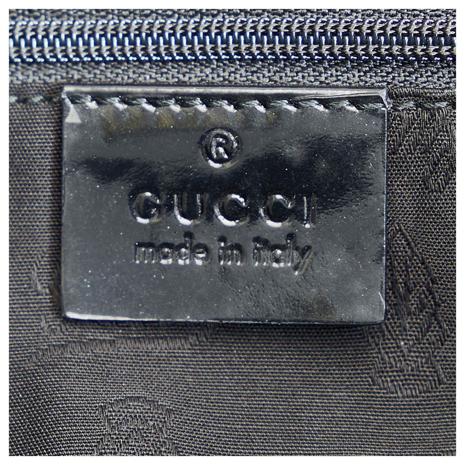 Gucci White Craft Canvas Tote Bag Brown Dark brown Leather Cloth Pony-style  calfskin Cloth ref.392570 - Joli Closet