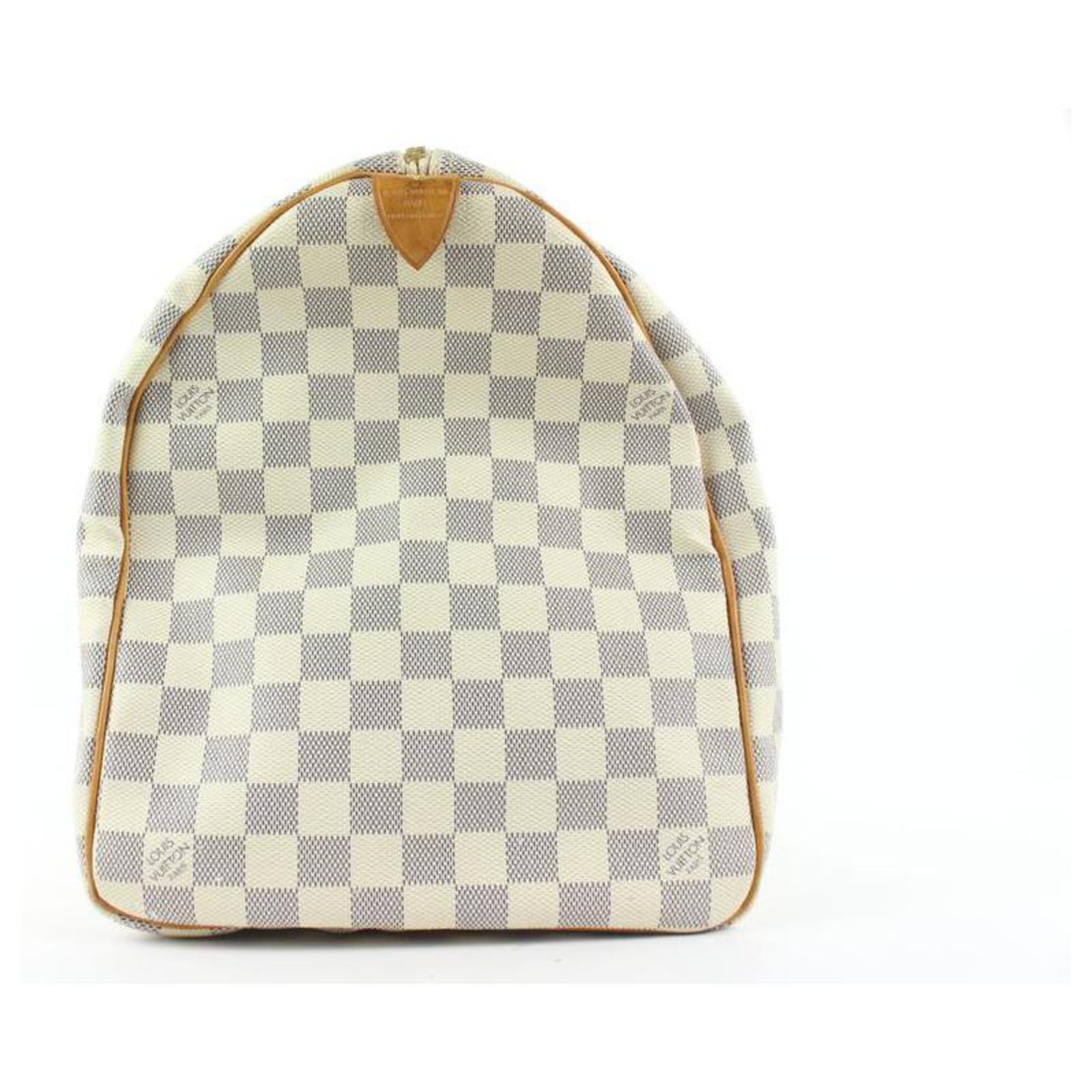 Louis Vuitton Discontinued Damier Azur Keepall 50 duffle bag Leather  ref.310465 - Joli Closet