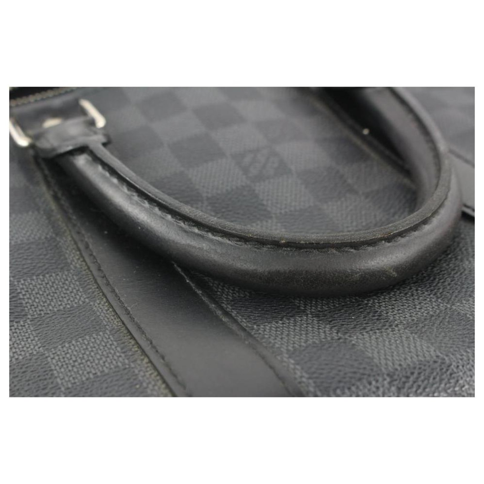 Louis Vuitton Black Damier Graphite Keepall Bandouliere 45 duffle bag  Leather ref.310662 - Joli Closet