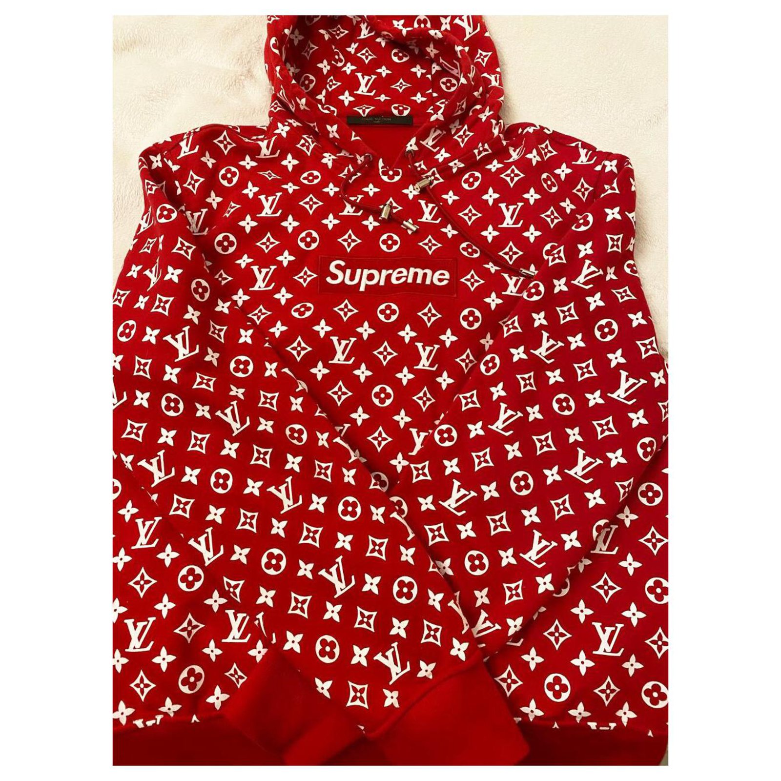 LV supreme hoodie - red – The Frenchie Shop