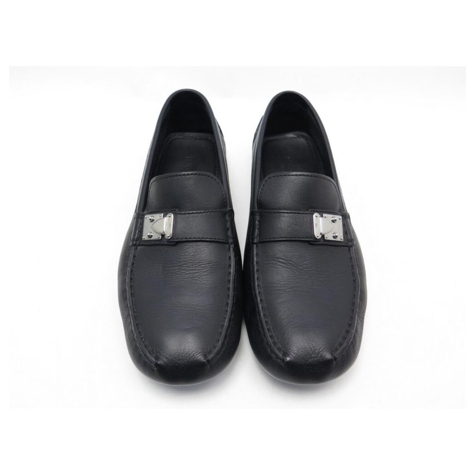 NEW LOUIS VUITTON LOAFERS 9 43 SMALL TRUNK CLASP LOAFERS Black
