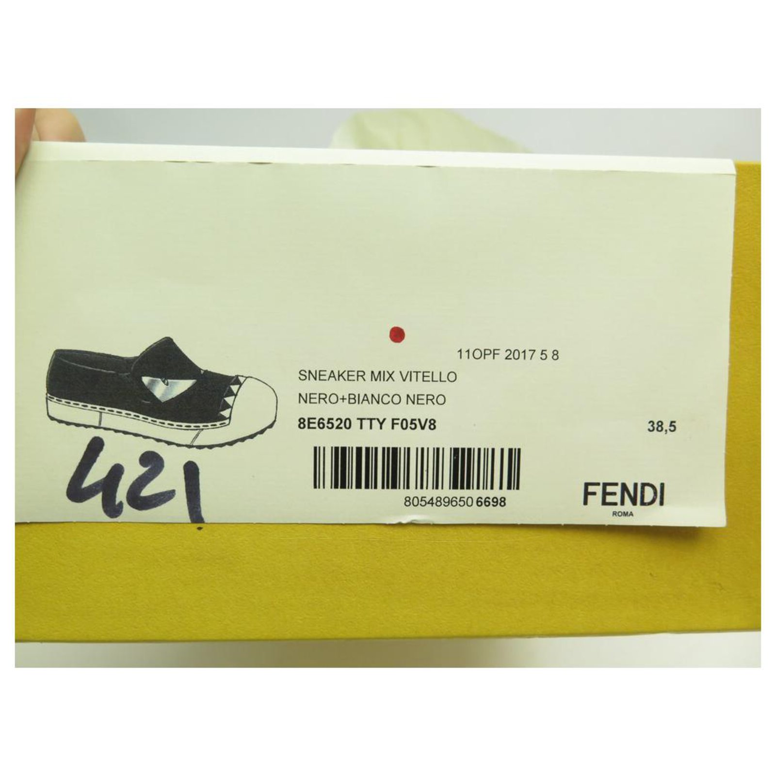 NEW FENDI BASKETS MONSTER SLIP ON SHOES 8E6520 38.5 39 + BOX SHOES Black  Leather ref.312015 - Joli Closet