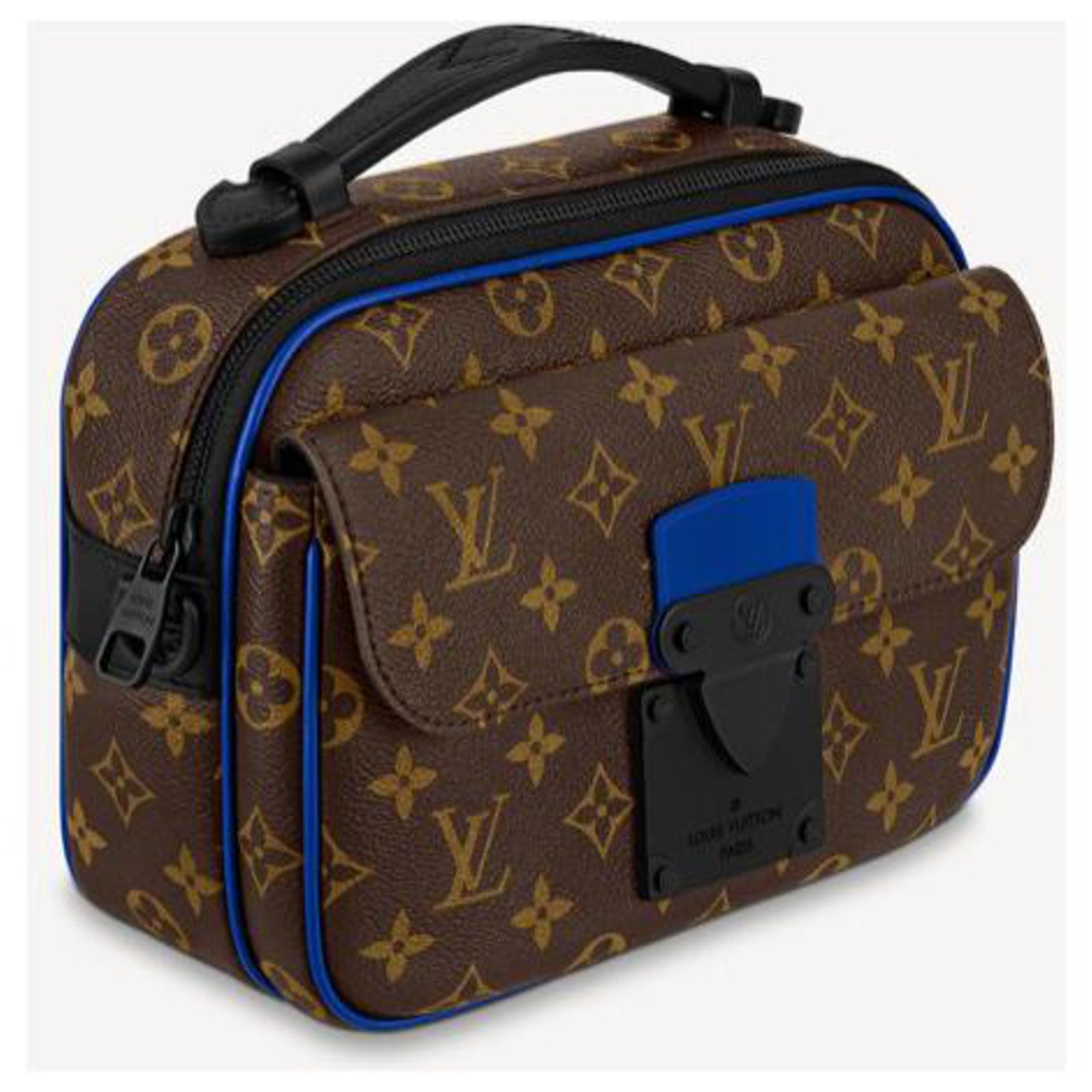 Louis Vuitton Brown/Blue Monogram Canvas S Lock Shoulder Bag