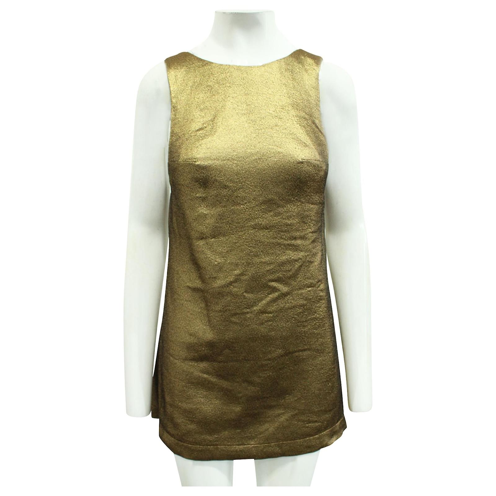 Reformation Golden Metallic Mini Dress 