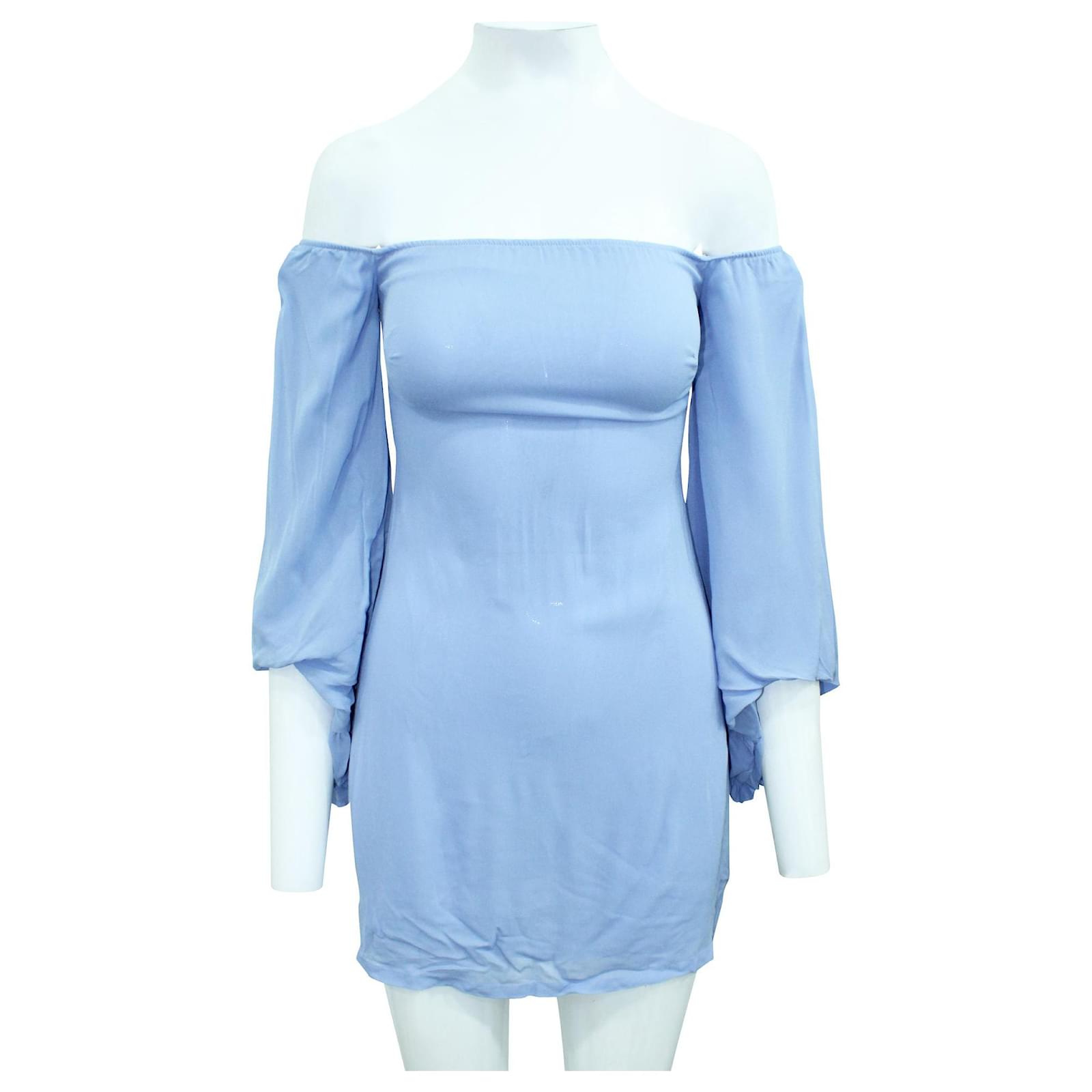 light blue cold shoulder dress
