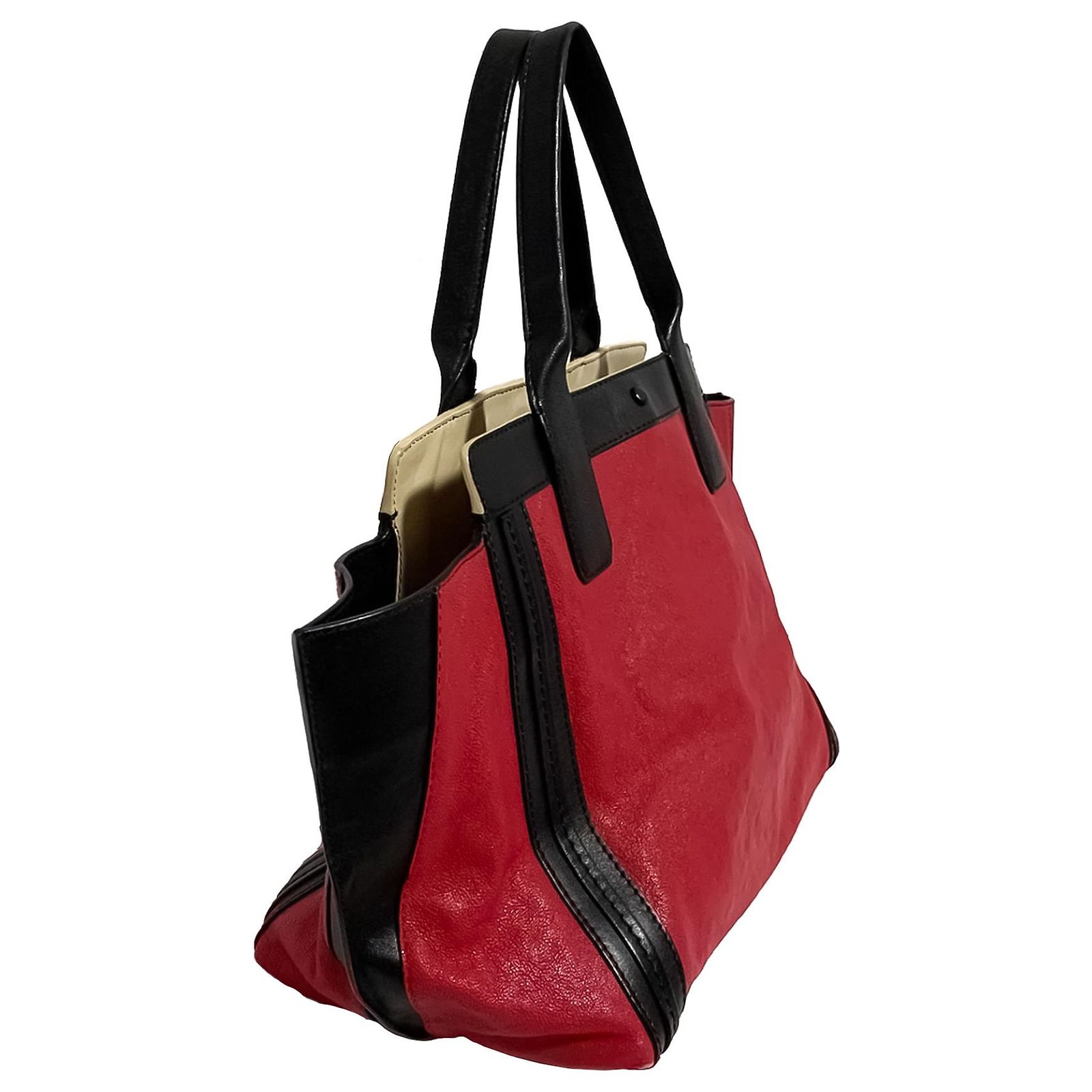 レディース Chloe Alison Tote Bag Leather Red Black