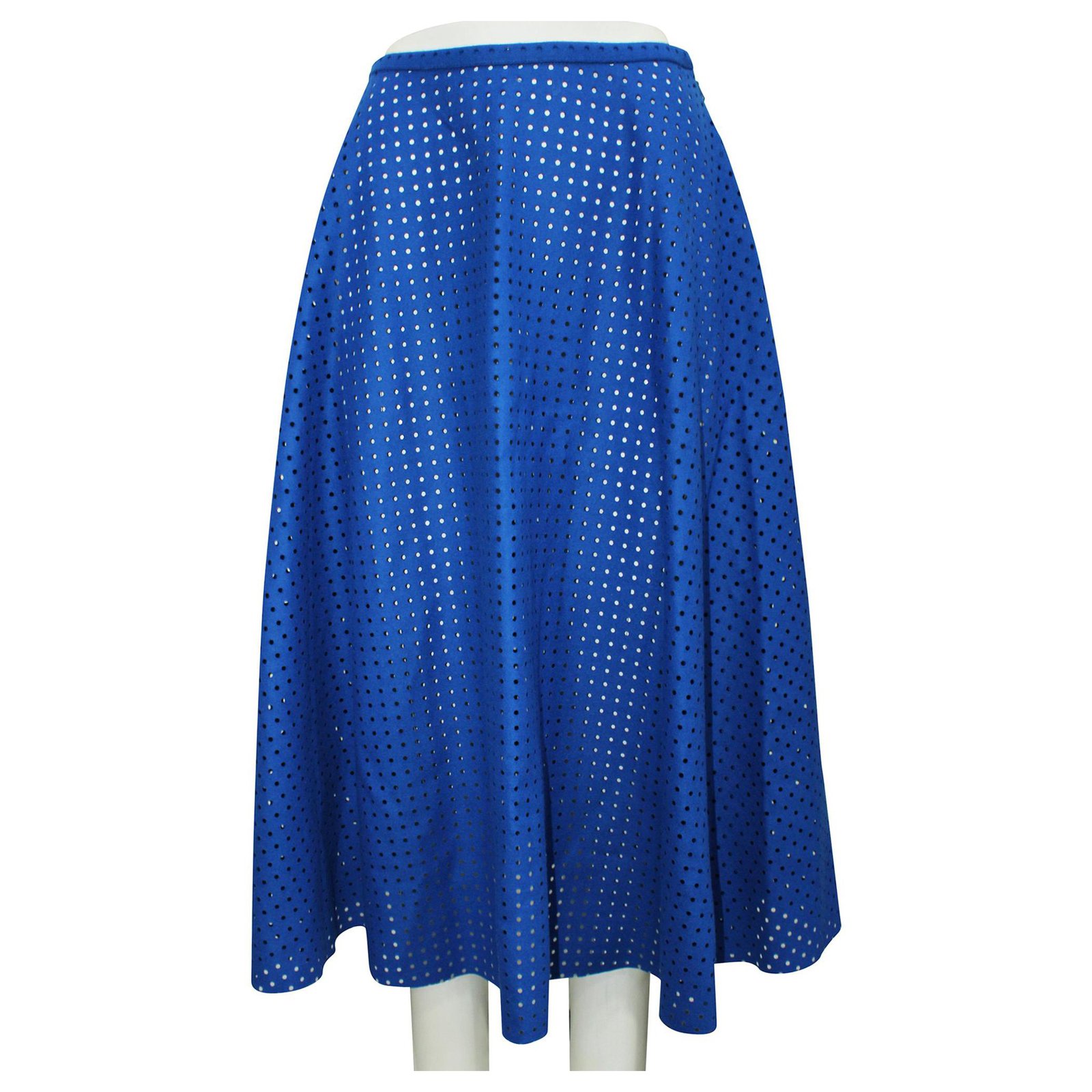 Michael Kors Laser Cut Blue Skirt Wool  - Joli Closet