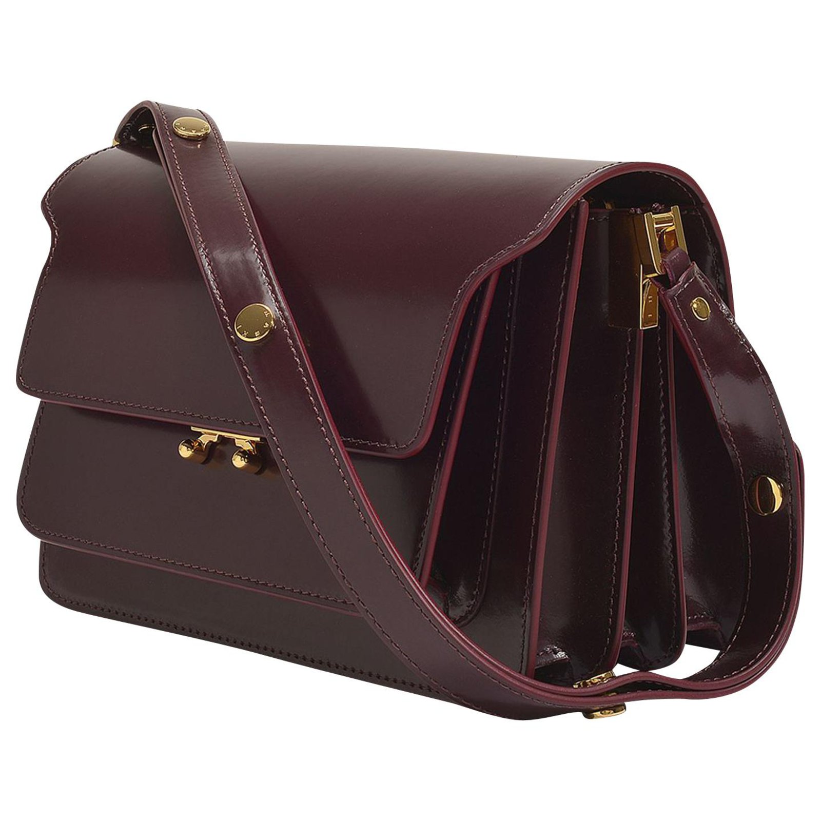 Trunk Bag in Wine Calfskin