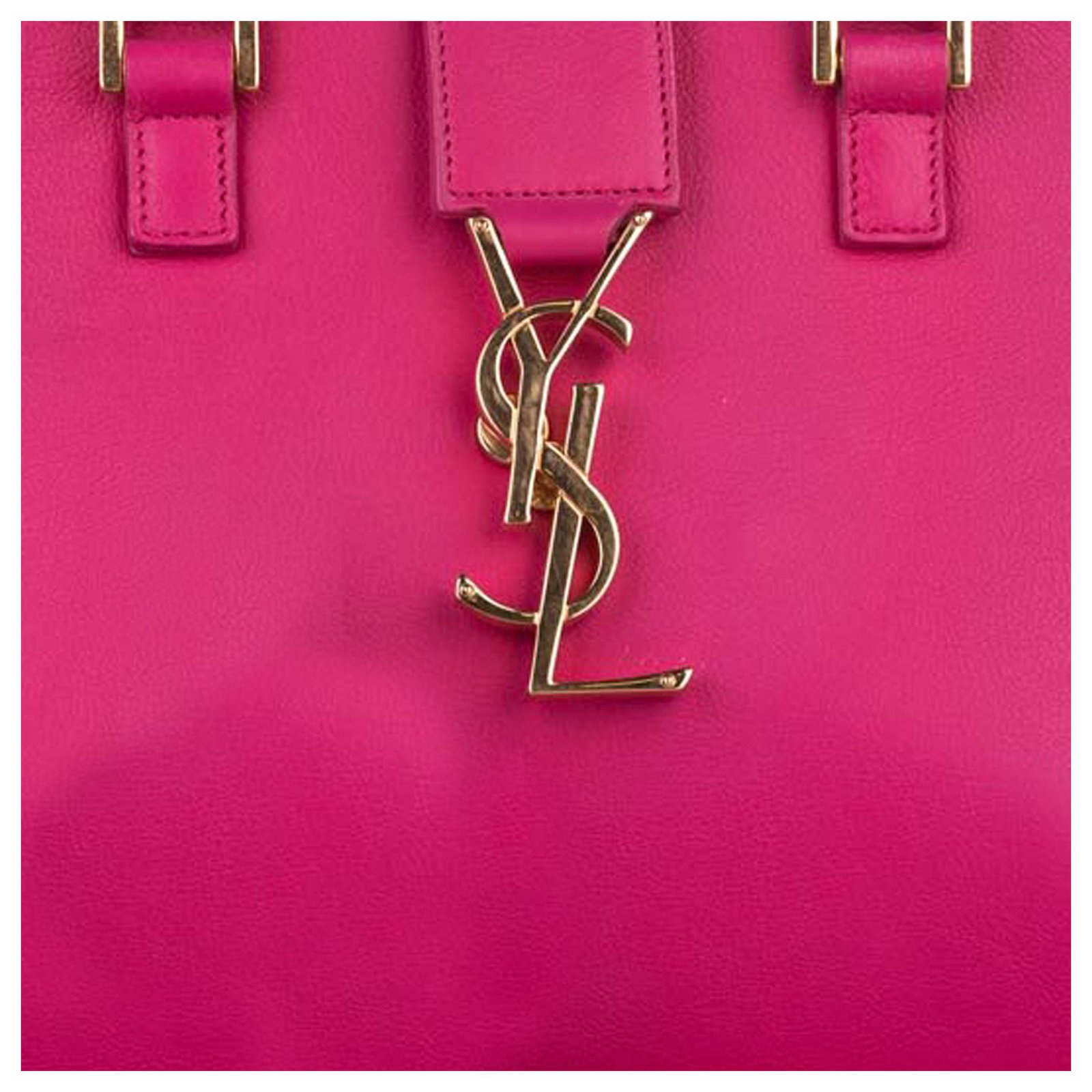 Yves Saint Laurent YSL Pink Small Cabas Monogram Leather Handbag Pony-style  calfskin ref.313904 - Joli Closet