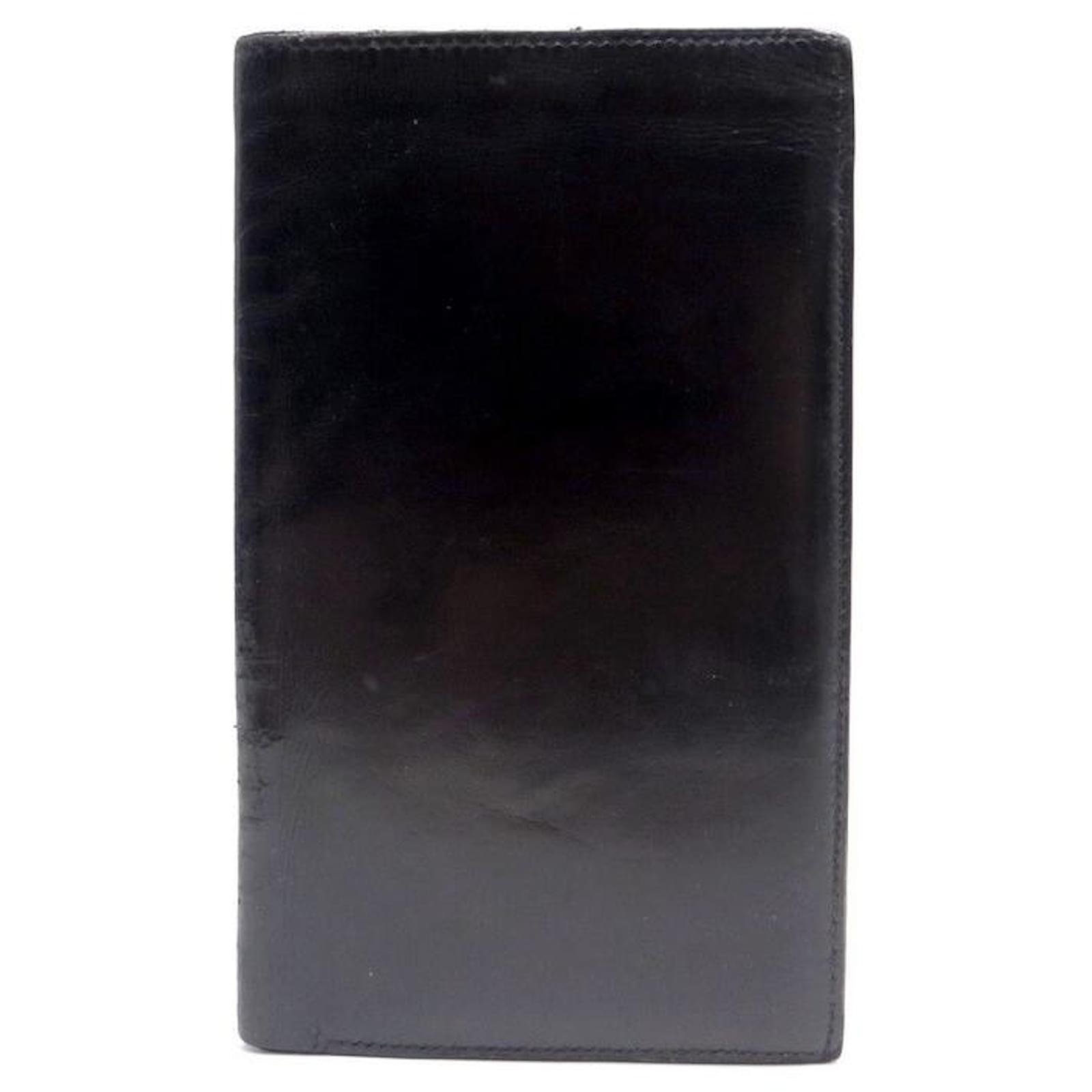 Hermès VINTAGE HERMES WALLET IN BLACK BOX BLACK LEATHER WALLET ref