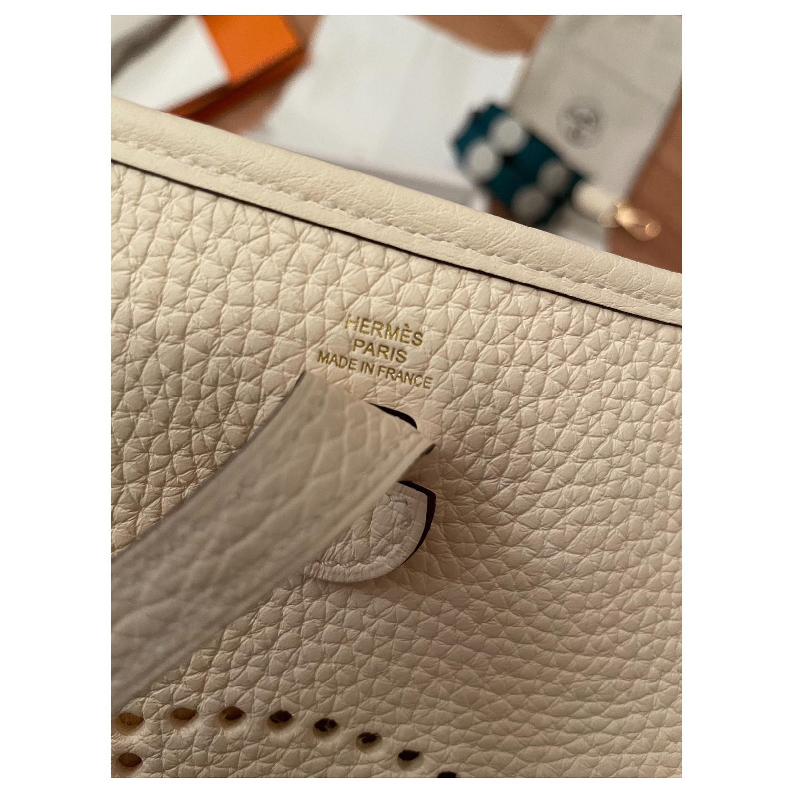 Hermès Evelyne mini Taupe Leather ref.275538 - Joli Closet