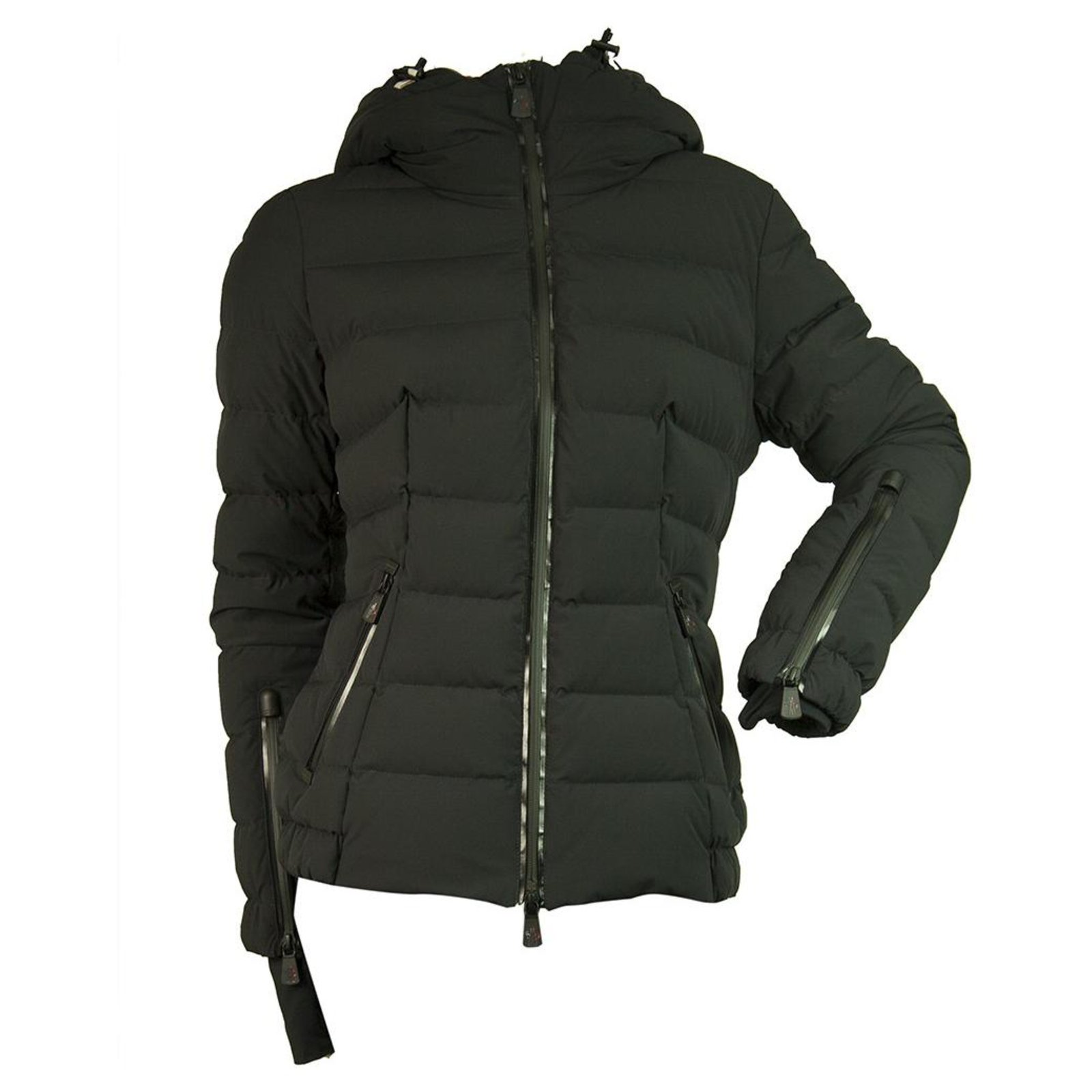 MONCLER Grenoble Chena Giubbotto Black Puffer Hooded Ski Jacket Size 2 ref.314521 Joli Closet