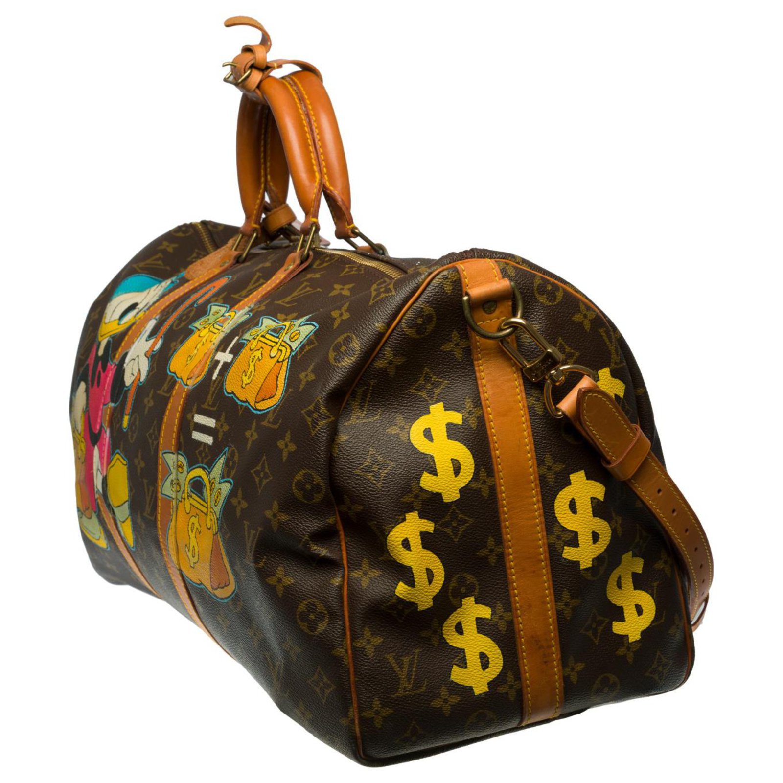 Beautiful Louis Vuitton Keepall travel bag 50 cm shoulder strap in