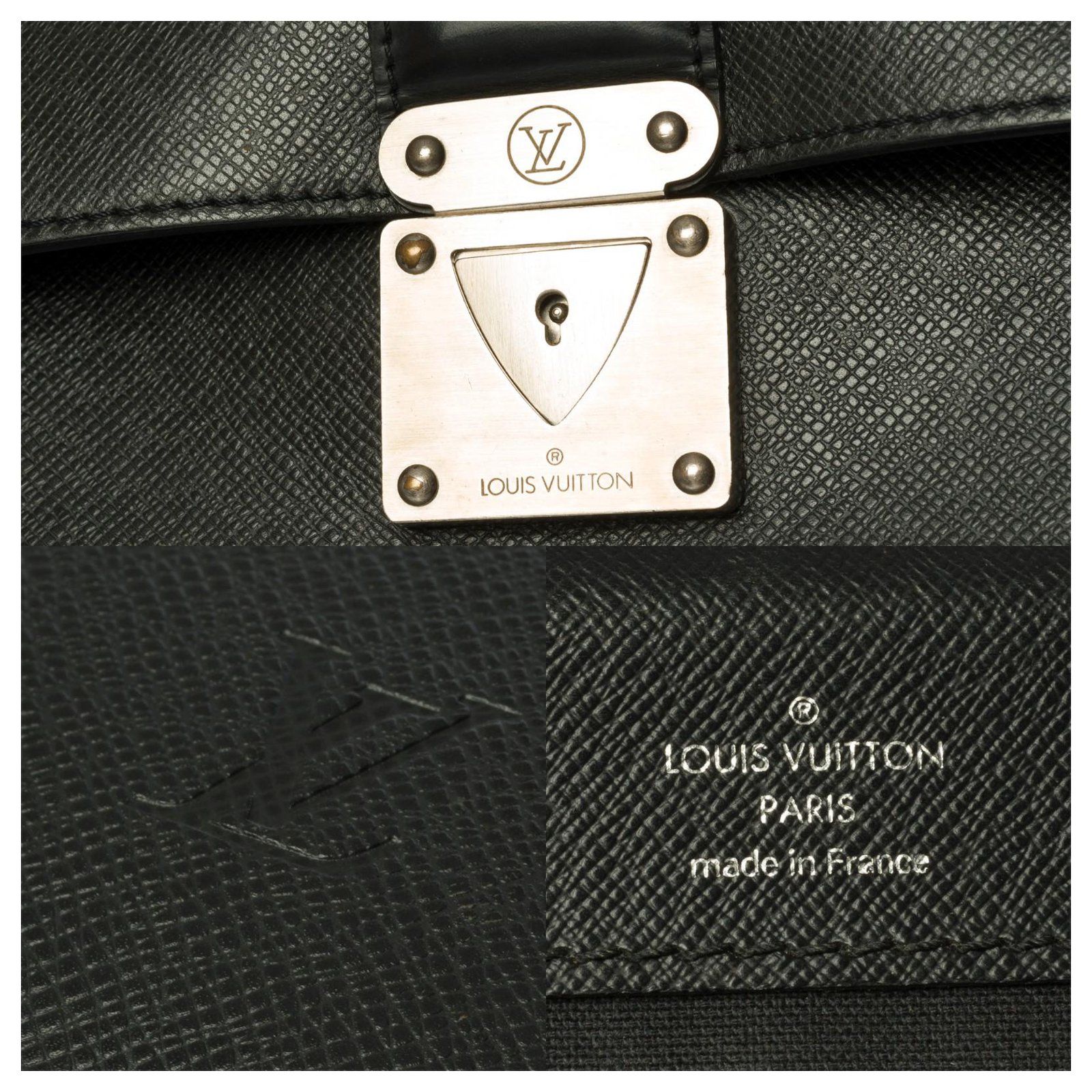 Porta-documentos Louis Vuitton en cuero taiga verde, RvceShops Revival