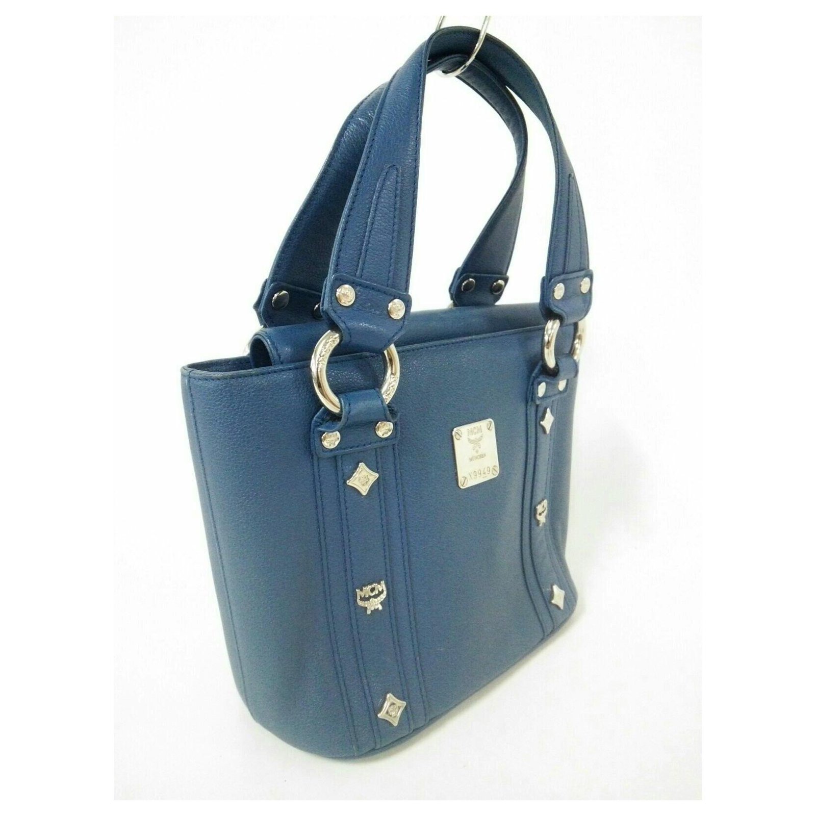 MCM tote bag Blue Leather ref.314976 - Joli Closet