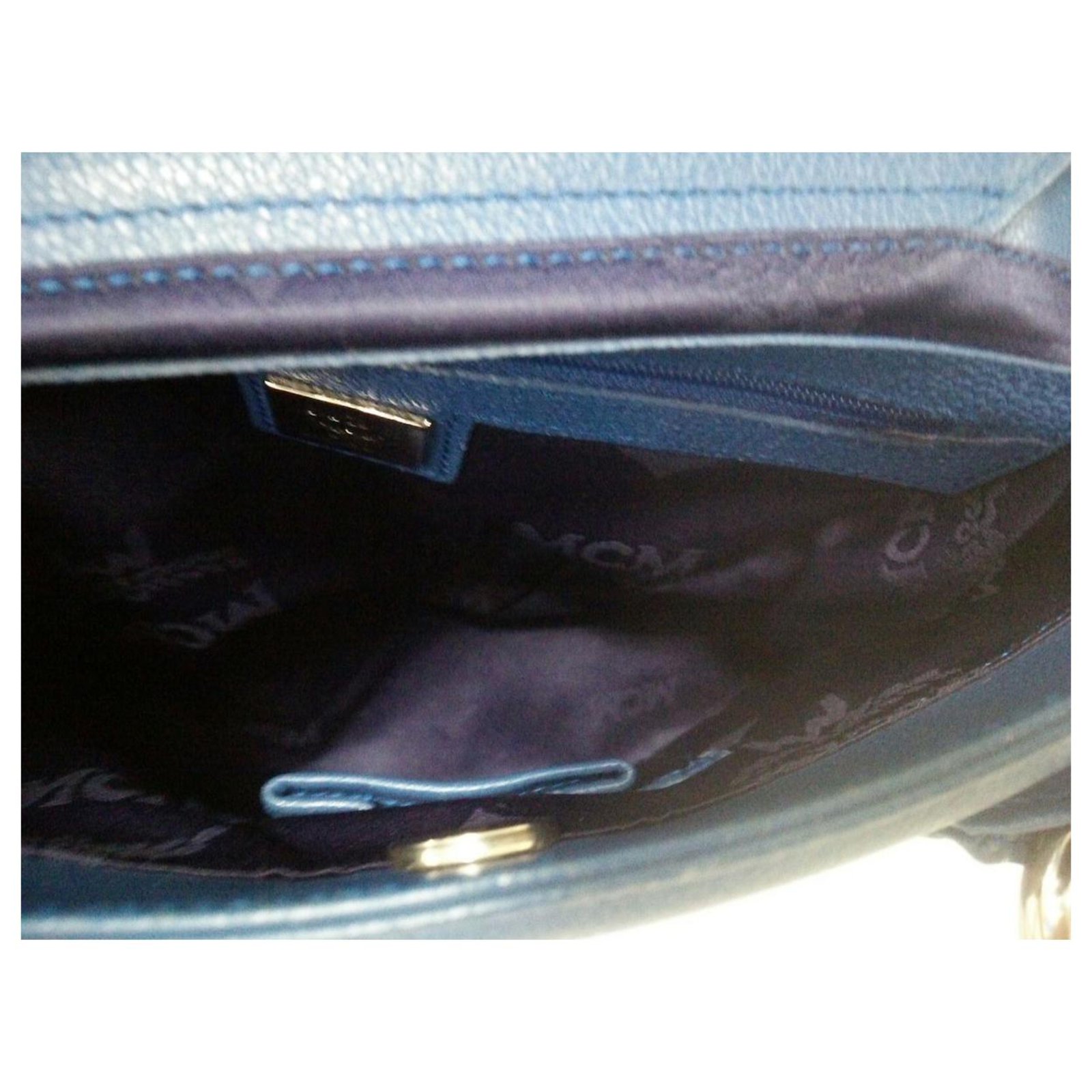 MCM tote bag Blue Leather ref.314976 - Joli Closet