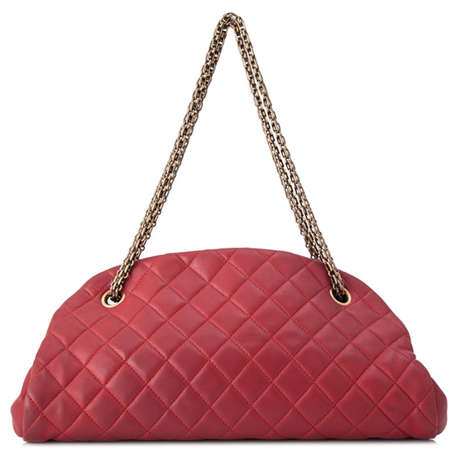 Bowling bag leather crossbody bag Chanel Red in Leather - 31524158