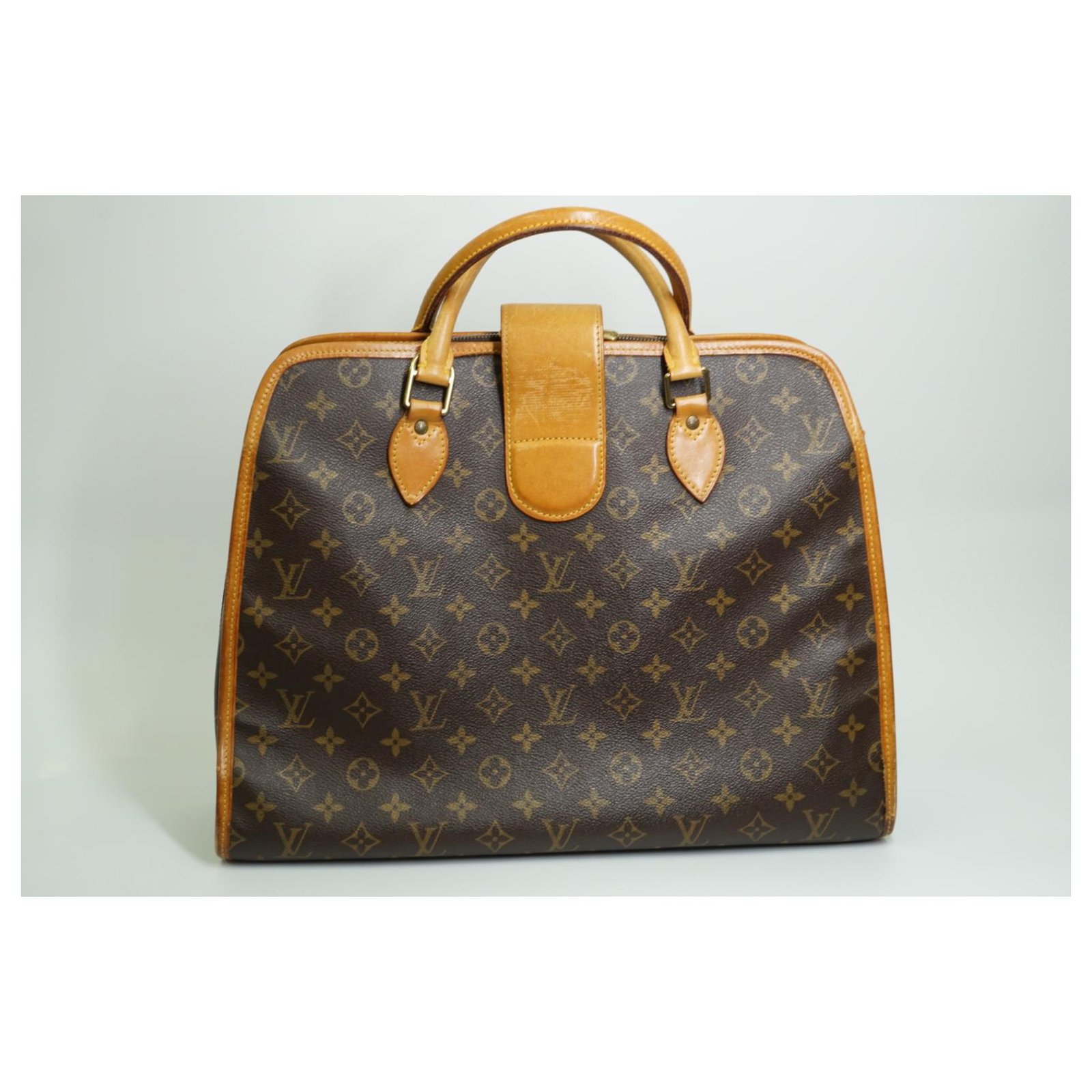 LOUIS VUITTON Monogram Canvas Rivoli Soft Briefcase Brown Leather  ref.315429 - Joli Closet