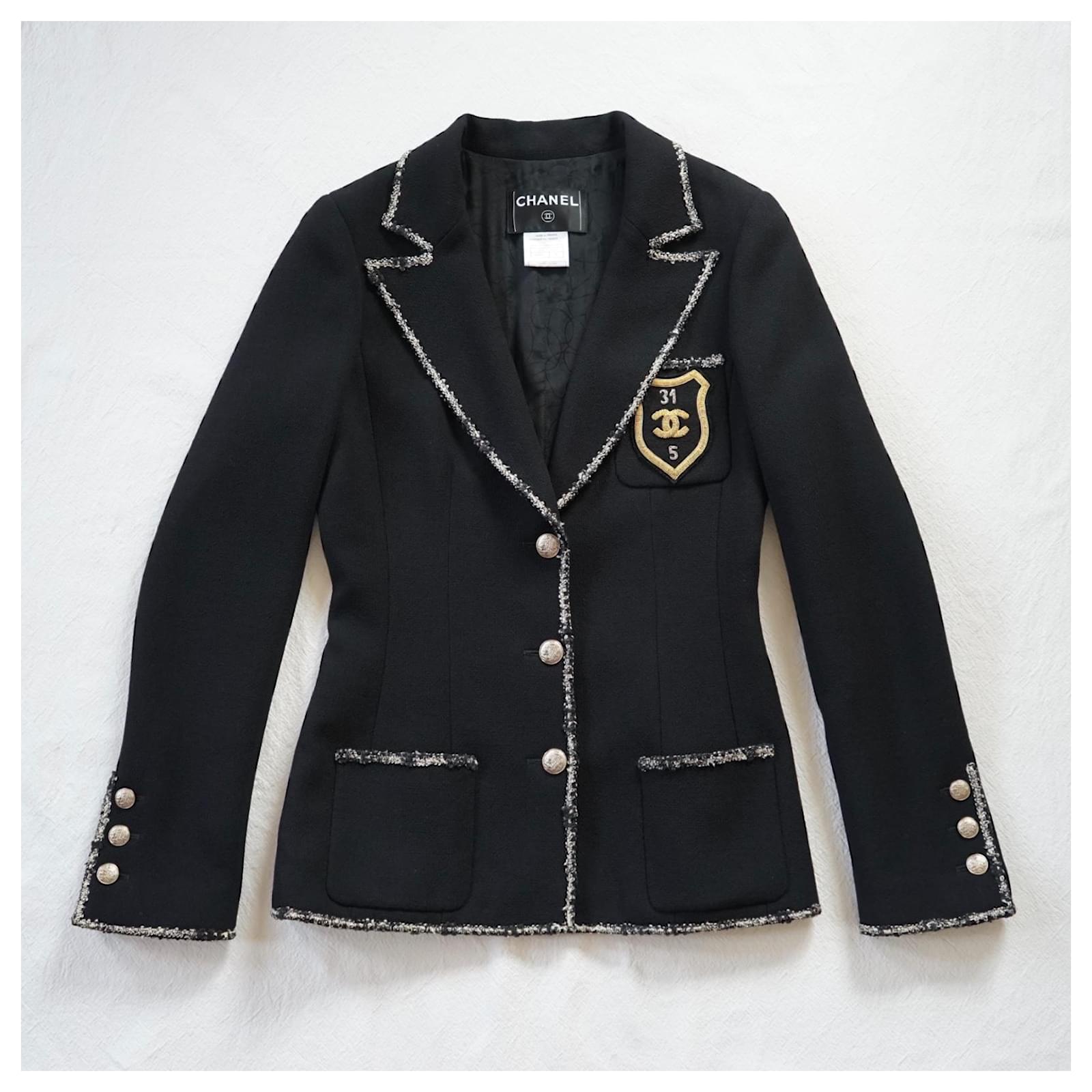 Chanel Jackets Black Silk Wool Elastane ref.JC315863 (Sold) - Joli