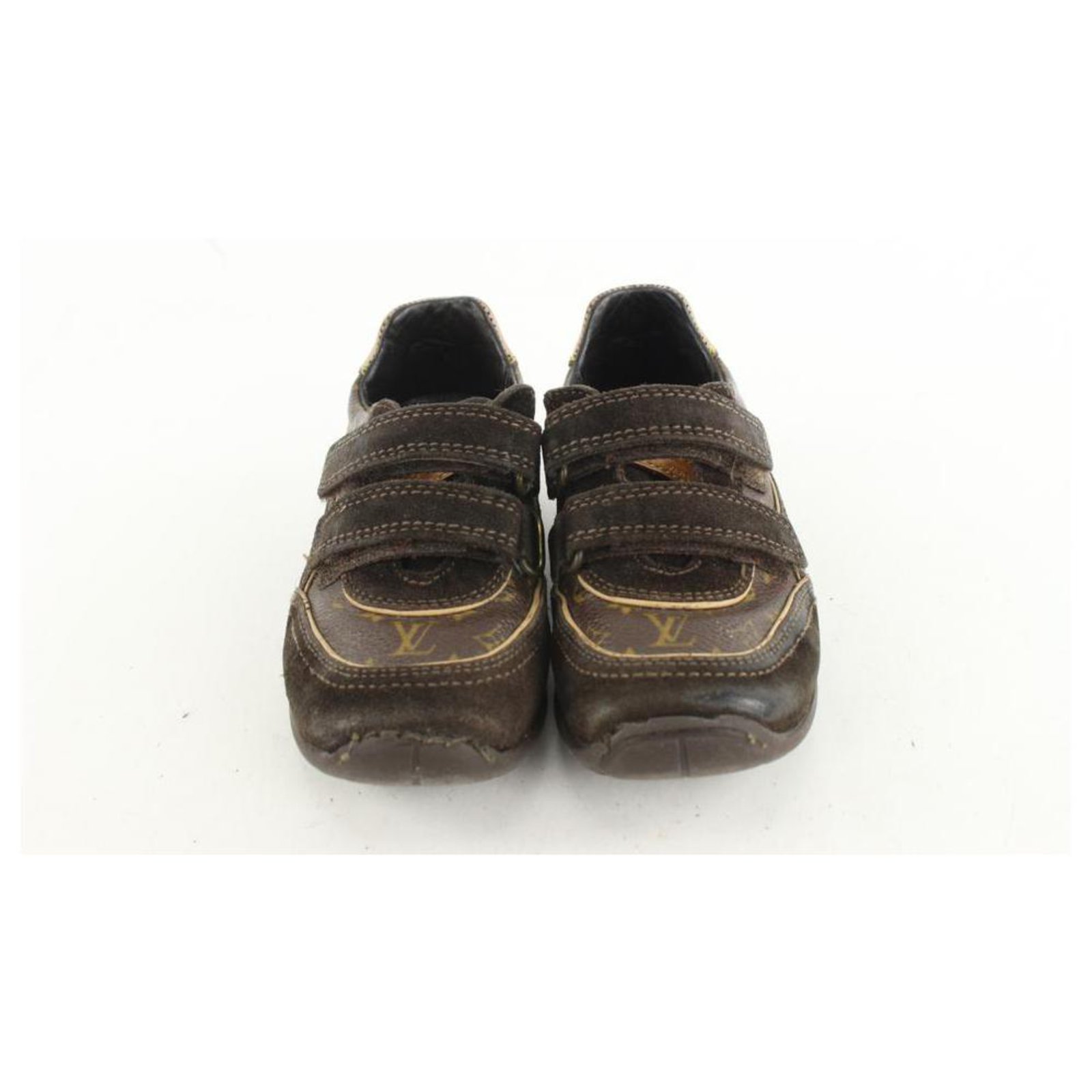 Louis Vuitton Size 25 Toddler Baby Sneakers Brown Monogram Suede Leather  ref.315873 - Joli Closet