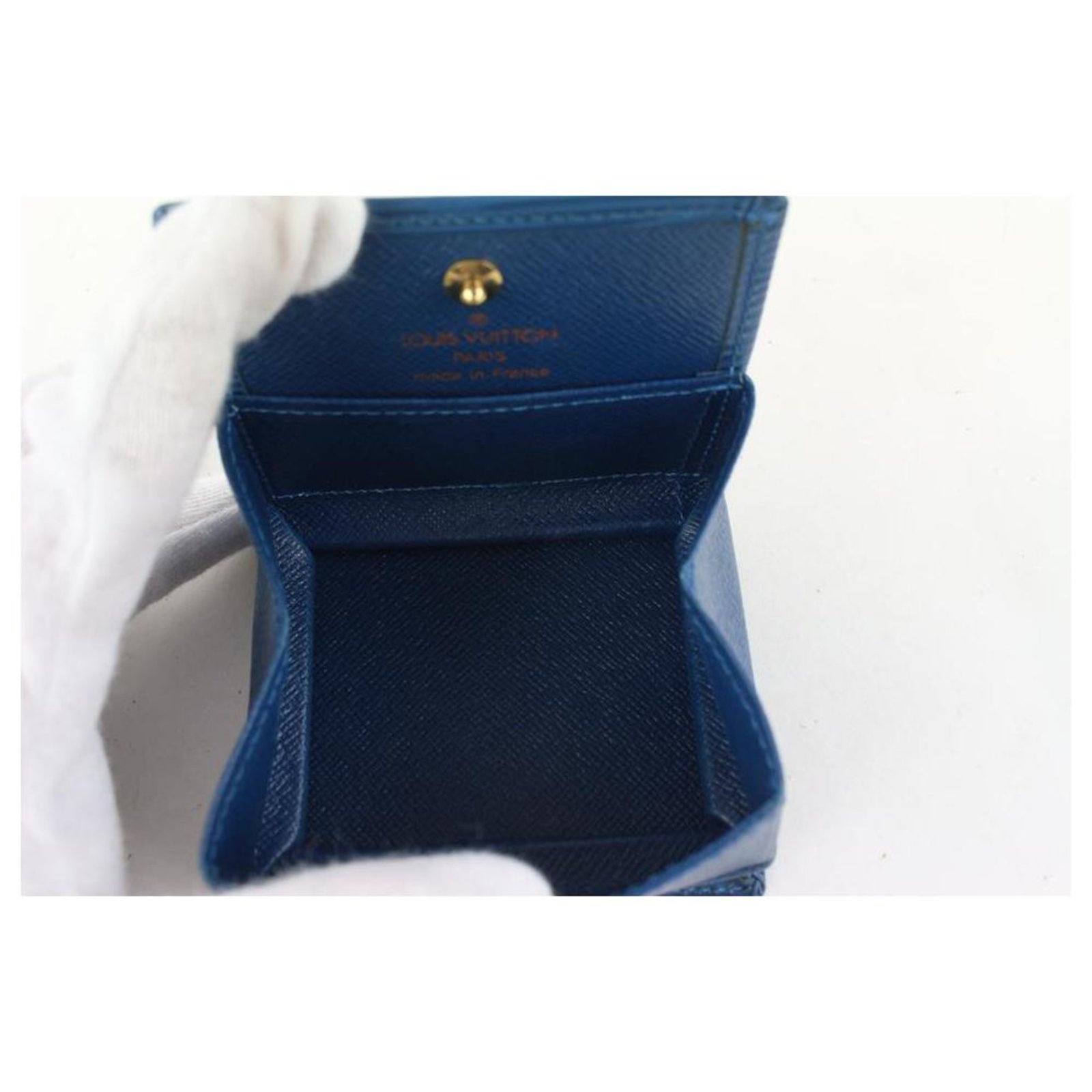 Louis Vuitton Blue Epi Leather Toledo Collapsible Coin Pouch