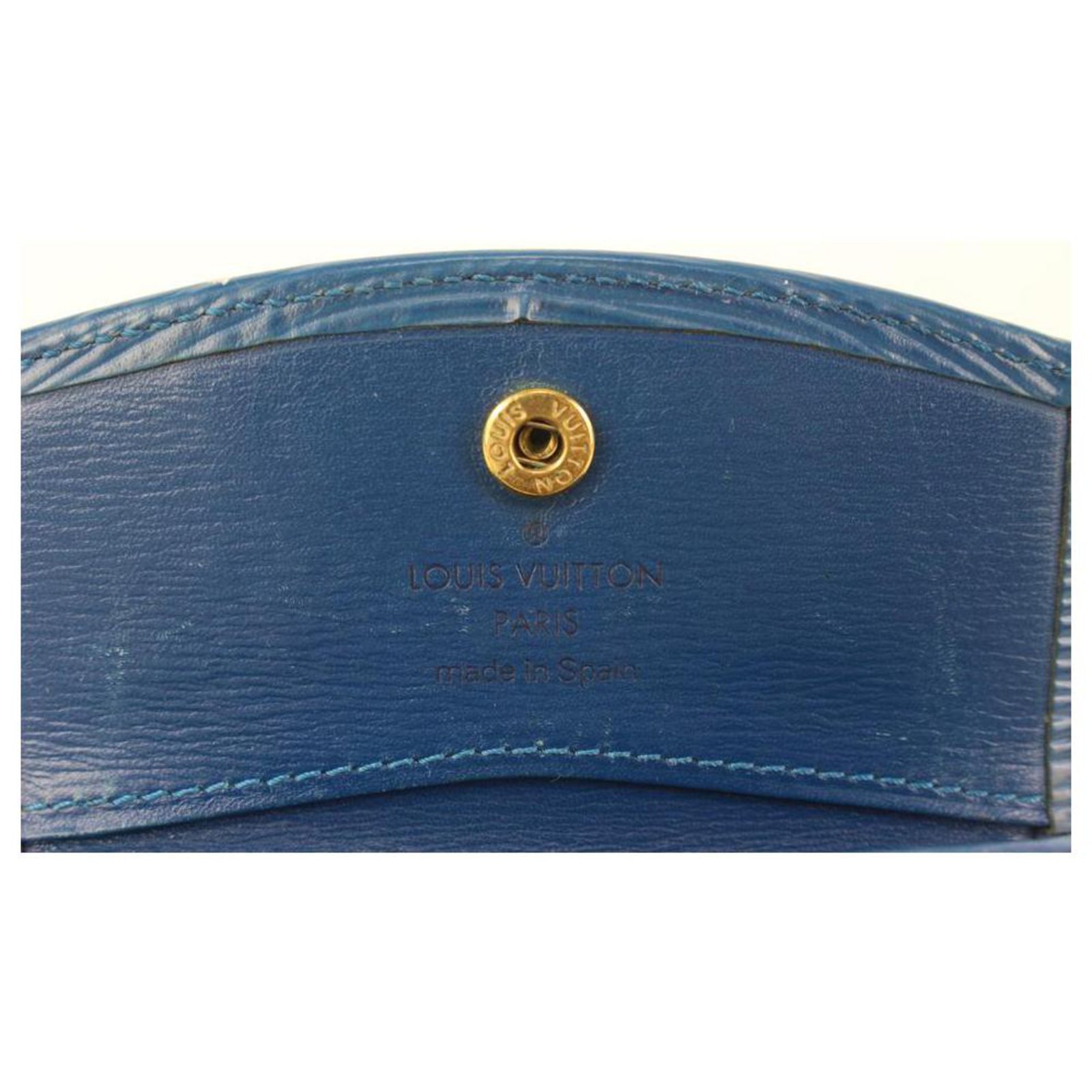 Portefeuille Louis Vuitton 4 vues en cuir épi bleu