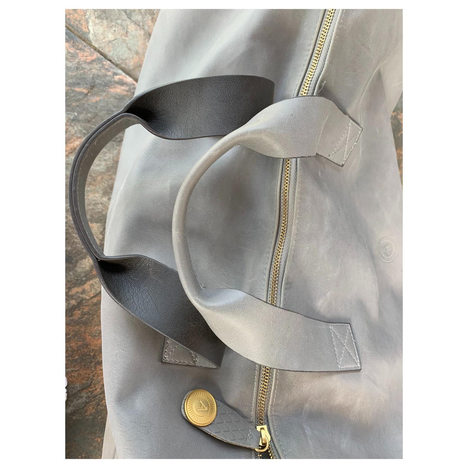Azzaro travel bag / cab condition new label Black Leather Cloth ref.129612  - Joli Closet