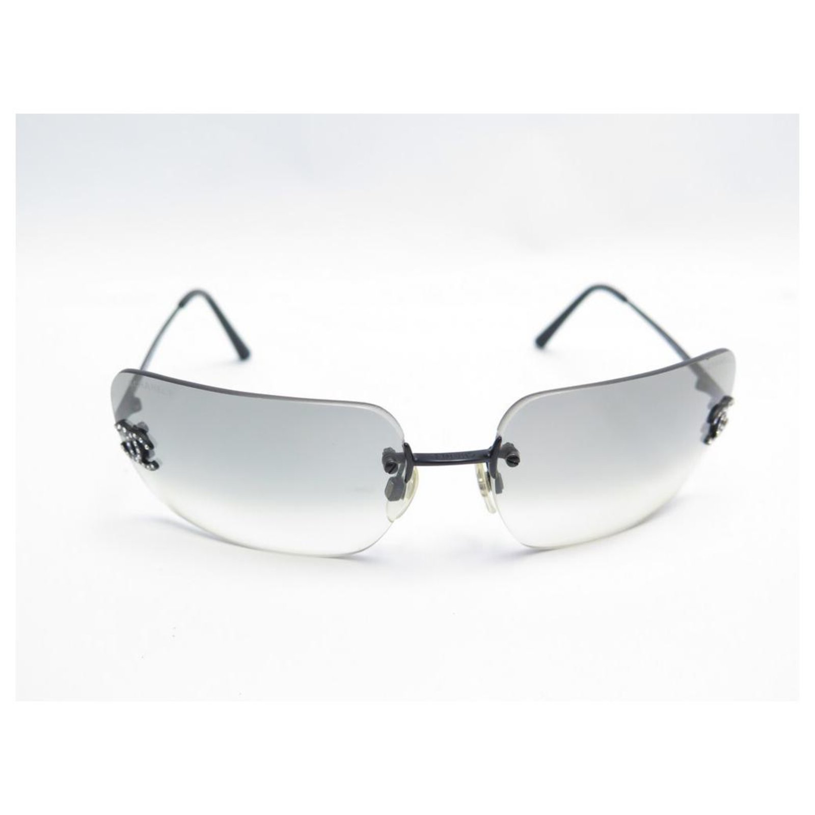 Chanel sunglasses 4017 LOGO CC STRASS BLACK METAL SUNGLASSES BOX ref ...