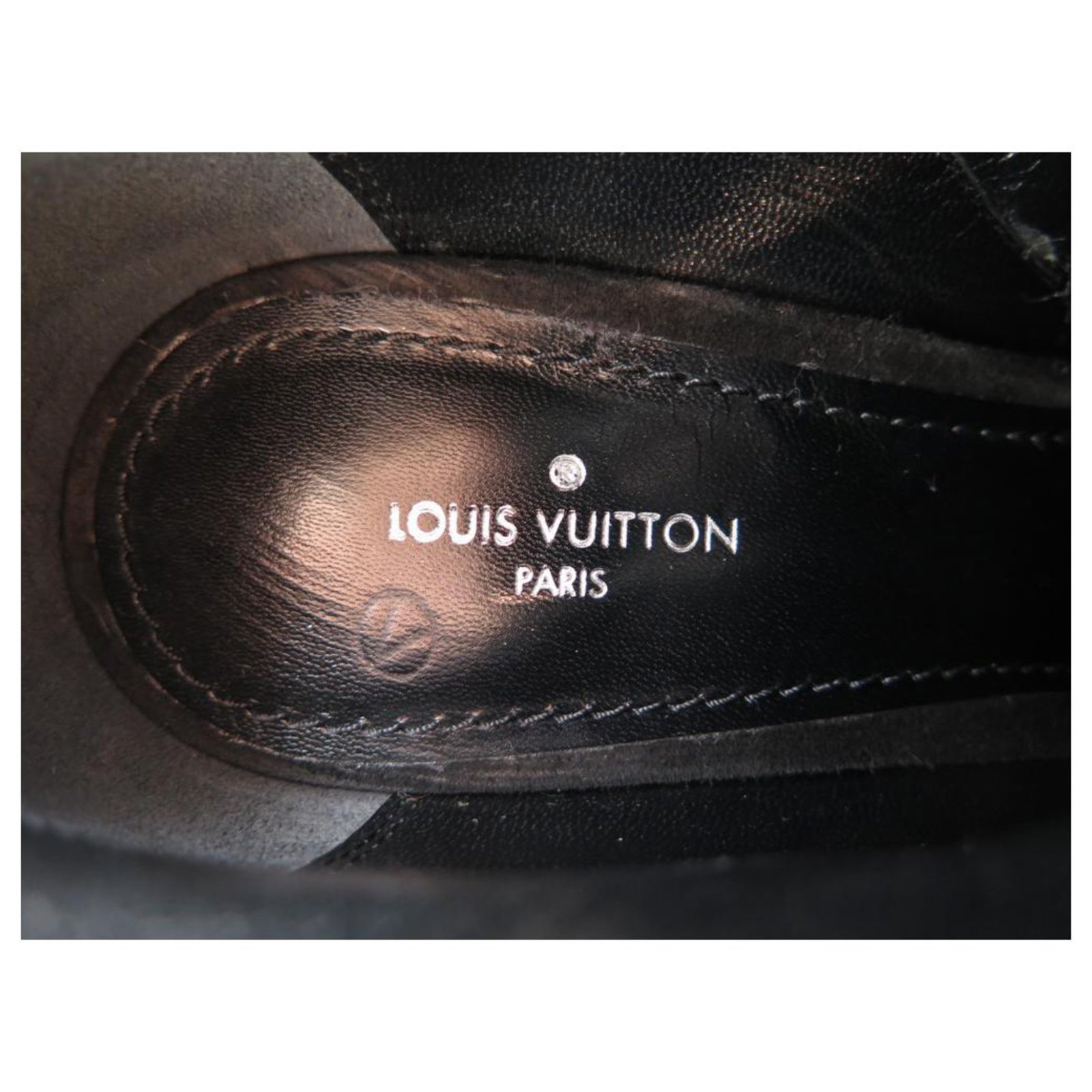 LOUIS VUITTON SPIKES LOW BOOTS SHOES 37.5 BLACK SUEDE ANKLE BOOTS  ref.316505 - Joli Closet