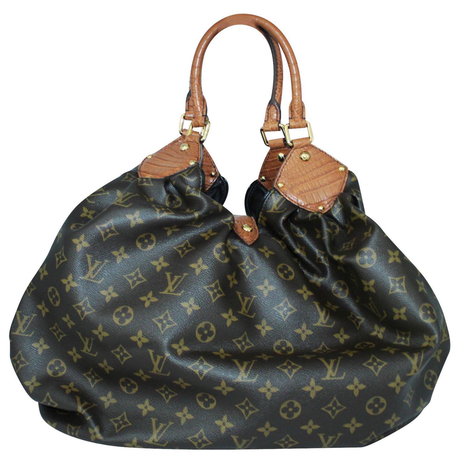 Louis Vuitton - Authenticated Mahina Handbag - Alligator Brown Crocodile for Women, Very Good Condition