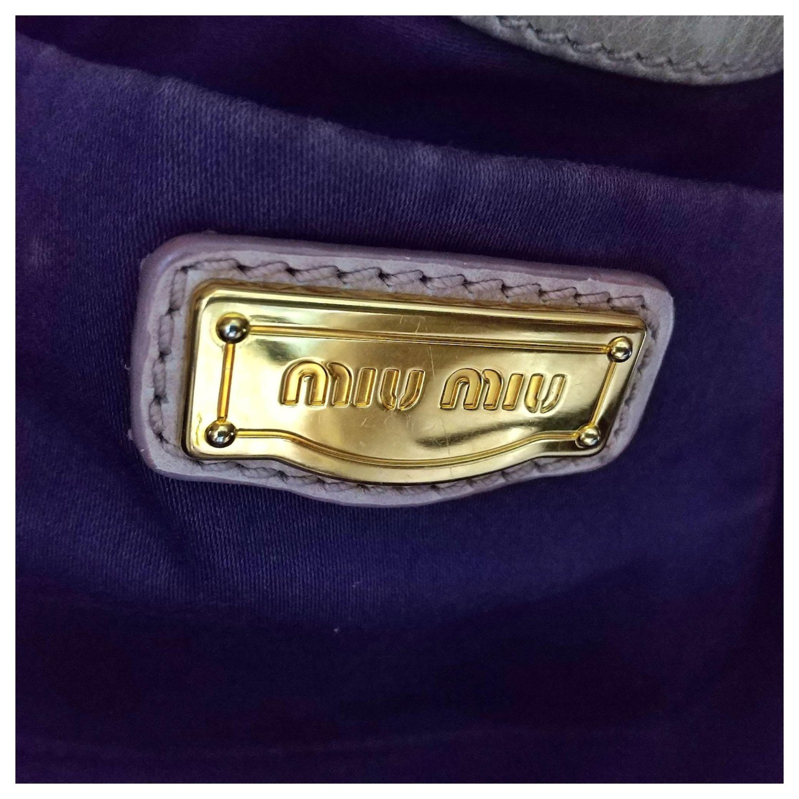 Miu Miu Alluminio Vitello Lux Leather Peggy Bow Tote Bag - Yoogi's Closet