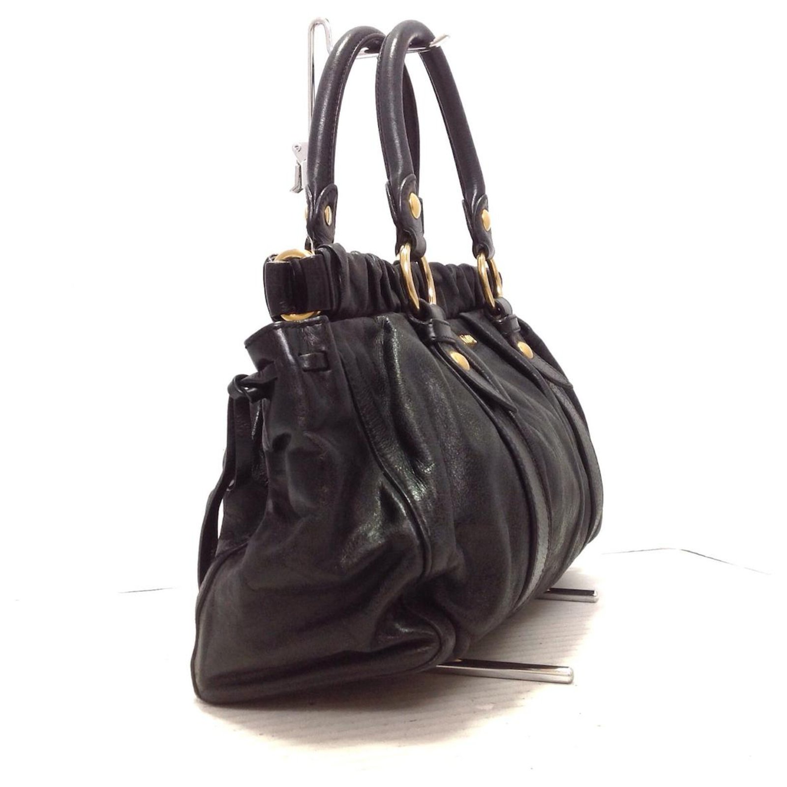 Miu Miu Handbag Black Leather ref.318074 - Joli Closet Miu Miu Handbag Black Leather ref.318074 - Joli Closet