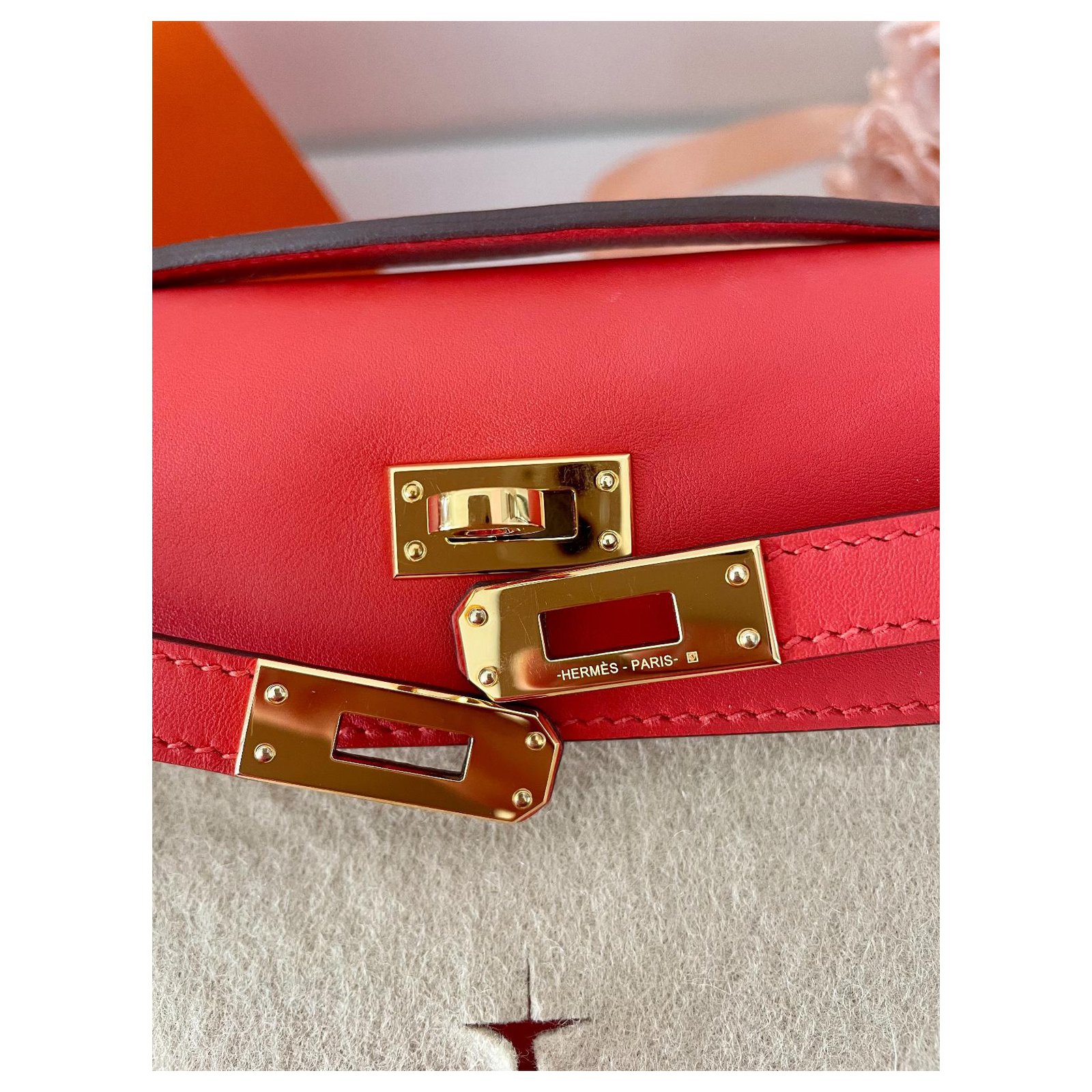 Hermès Kelly Pochette Mini Soufre - Swift Leather