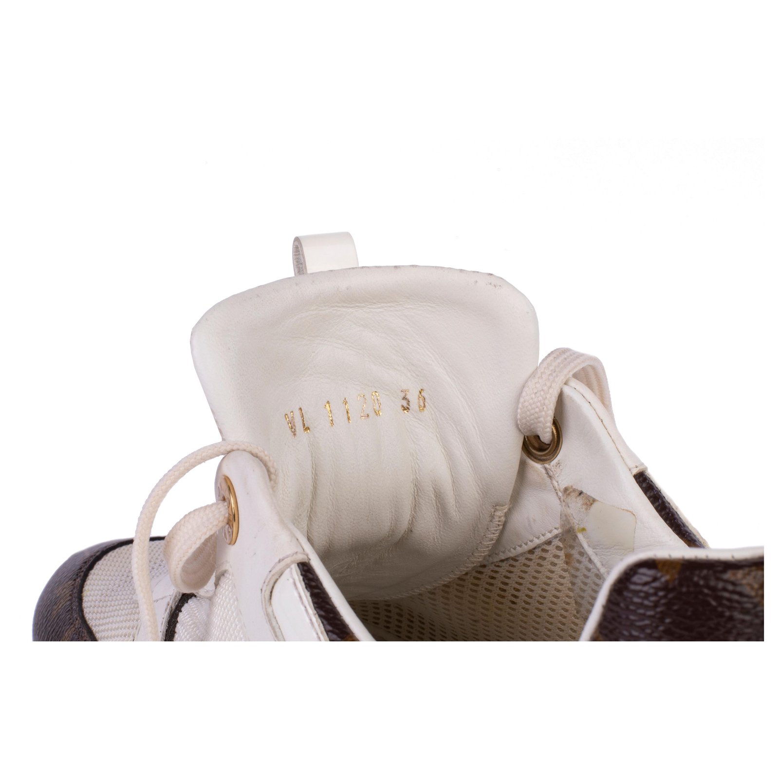 Louis Vuitton White Mesh & Monogram Canvas Reverse Run Away Sneakers  Leather ref.318498 - Joli Closet