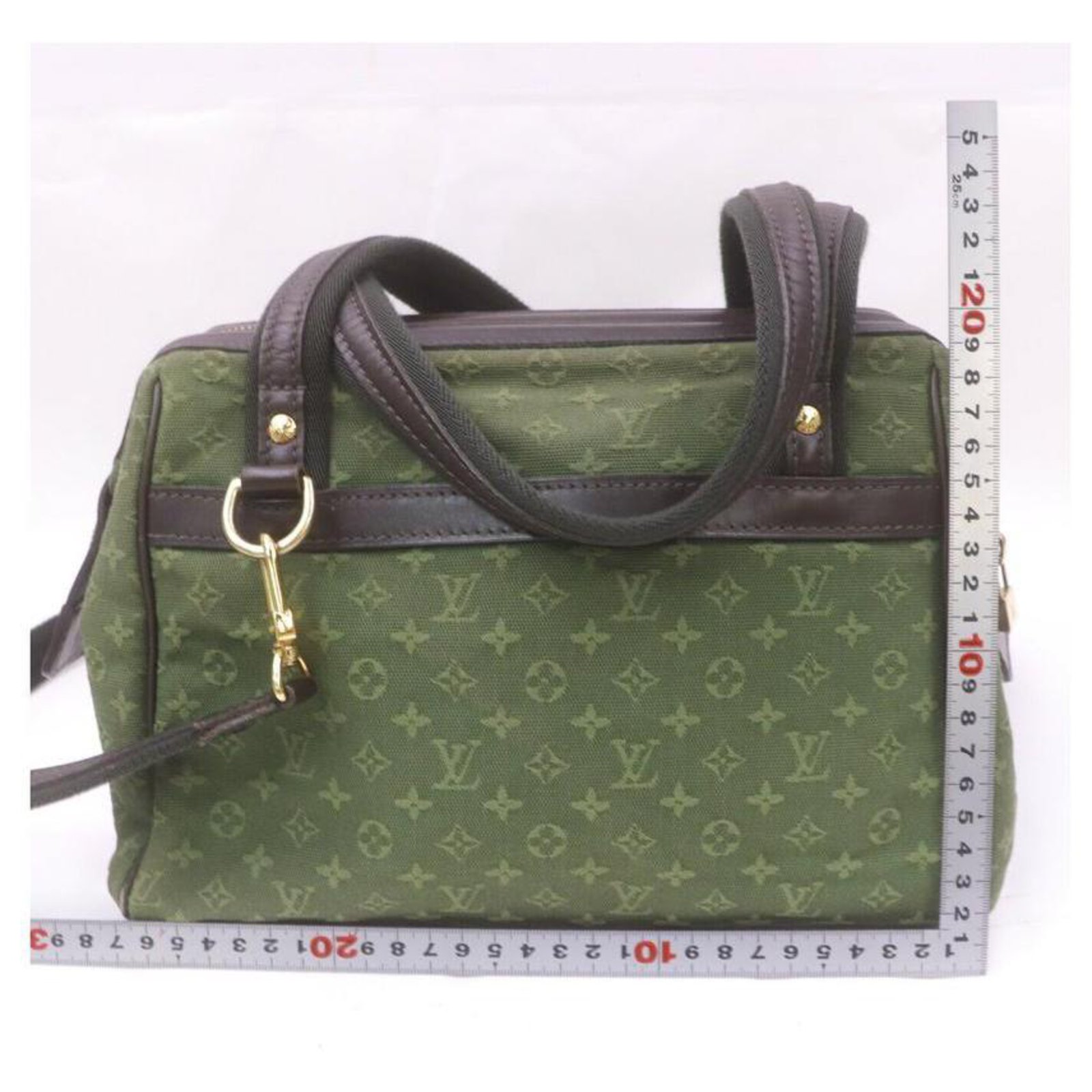 Tijdens ~ boot voldoende Louis Vuitton Khaki Green Monogram Mini Lin Josephine PM Speedy Bag wit  Strap Leather ref.318894 - Joli Closet