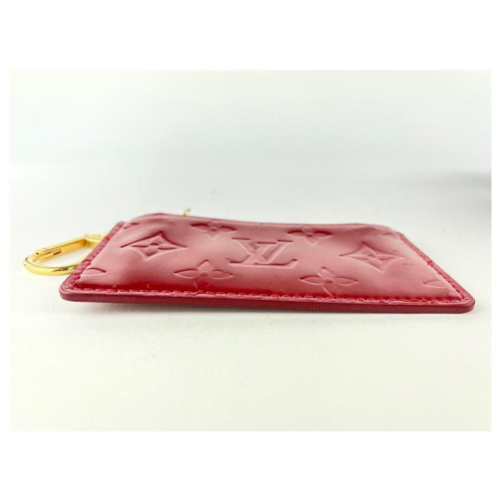 Louis Vuitton Red Monogram Vernis Pochette Cles NM Key Pouch Change Purse  Leather ref.406225 - Joli Closet