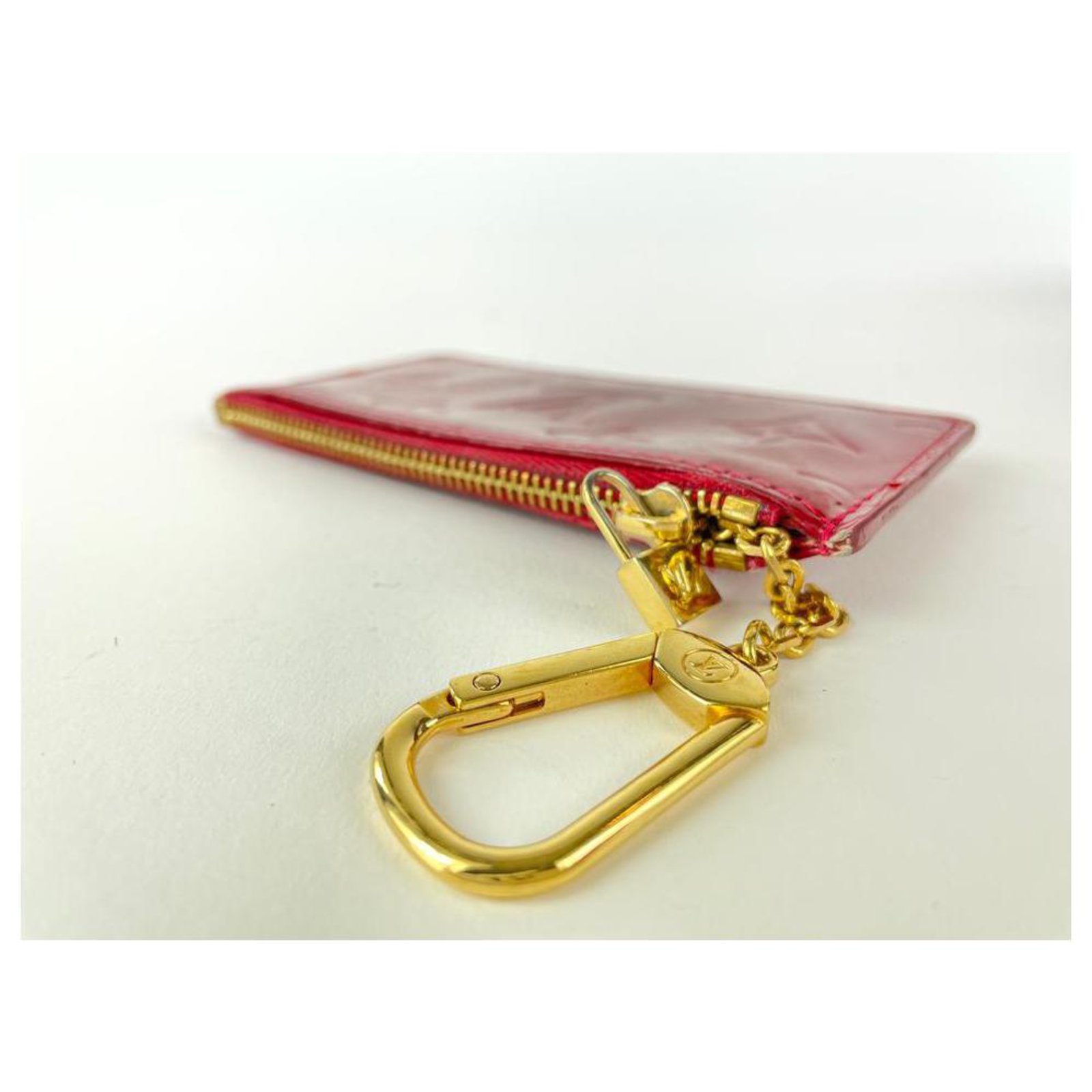 Louis Vuitton Dark Red Monogram Vernis Pochette Cles Key Pouch 1lvj1108