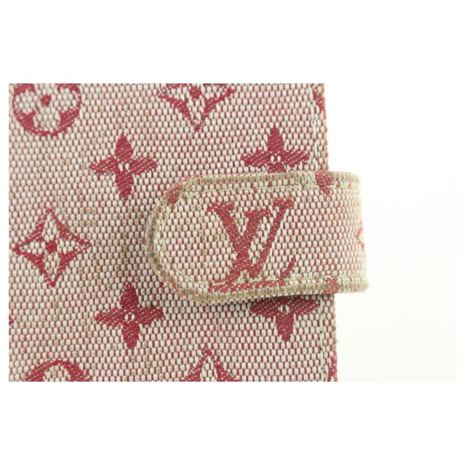 Louis Vuitton Burgundy Monogram Mini Lin Small Ring Agenda PM Diary Cover 652lvs617