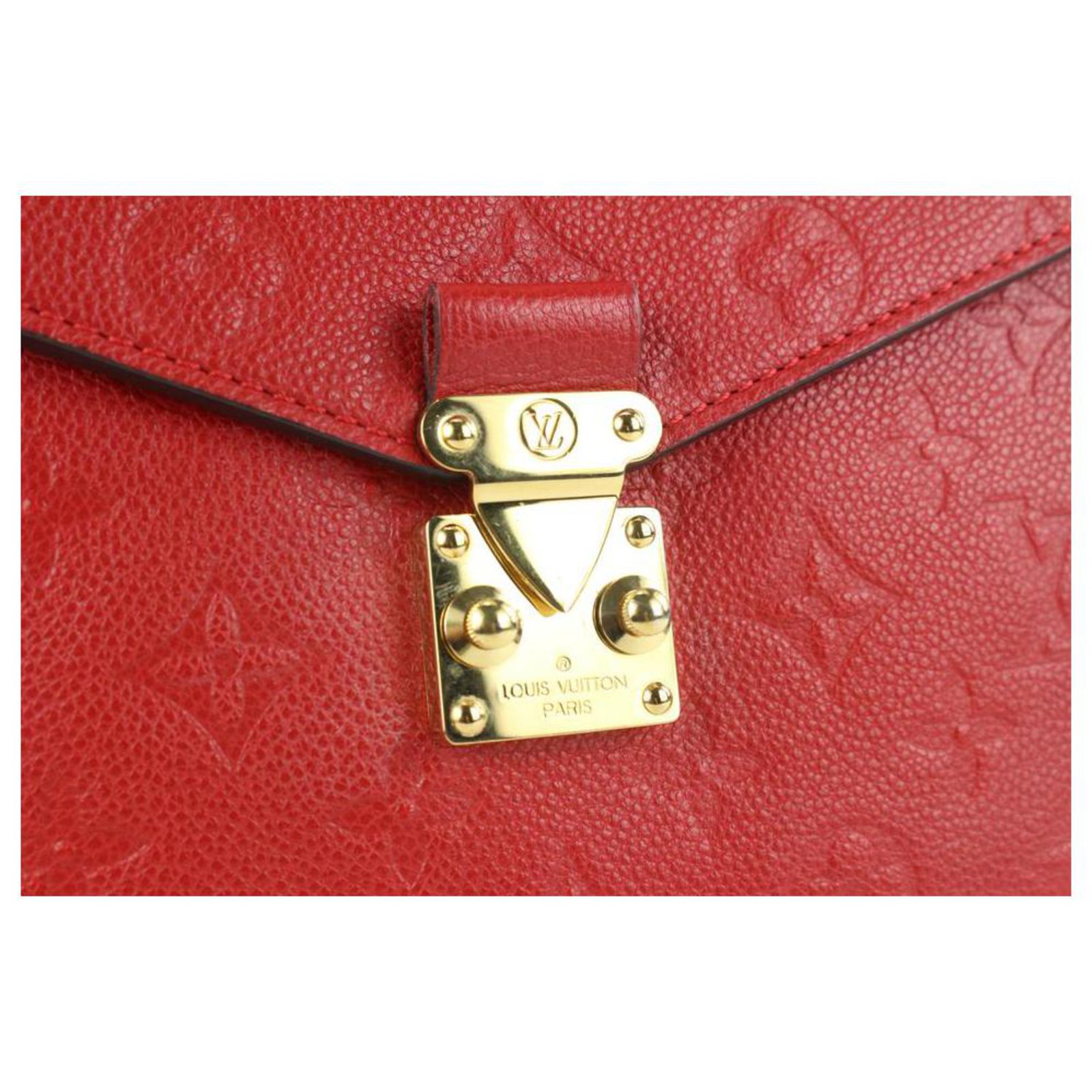 Louis Vuitton Red Monogram Empreinte Pochette Metis Gold Hardware Available  For Immediate Sale At Sotheby's