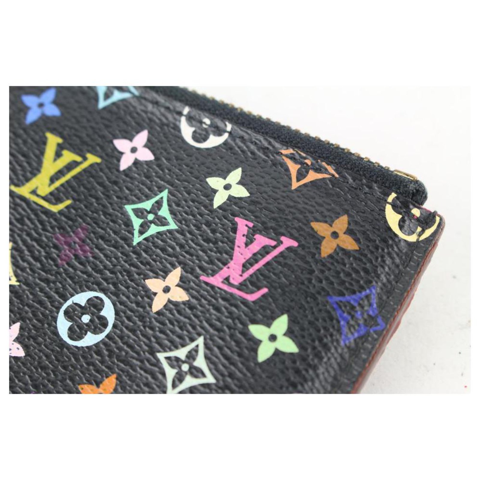 Louis Vuitton Black Crenoir Monogram Multicolor Pochette Cles NM Key Pouch