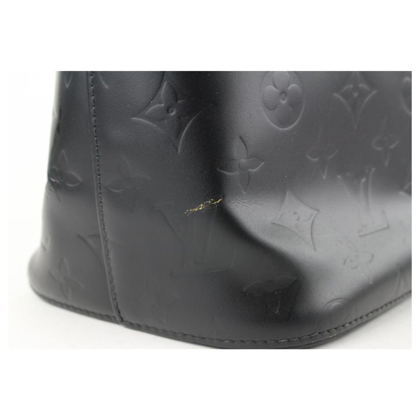 Louis Vuitton Black Monogram Vernis Matte Houston Tote bag Leather