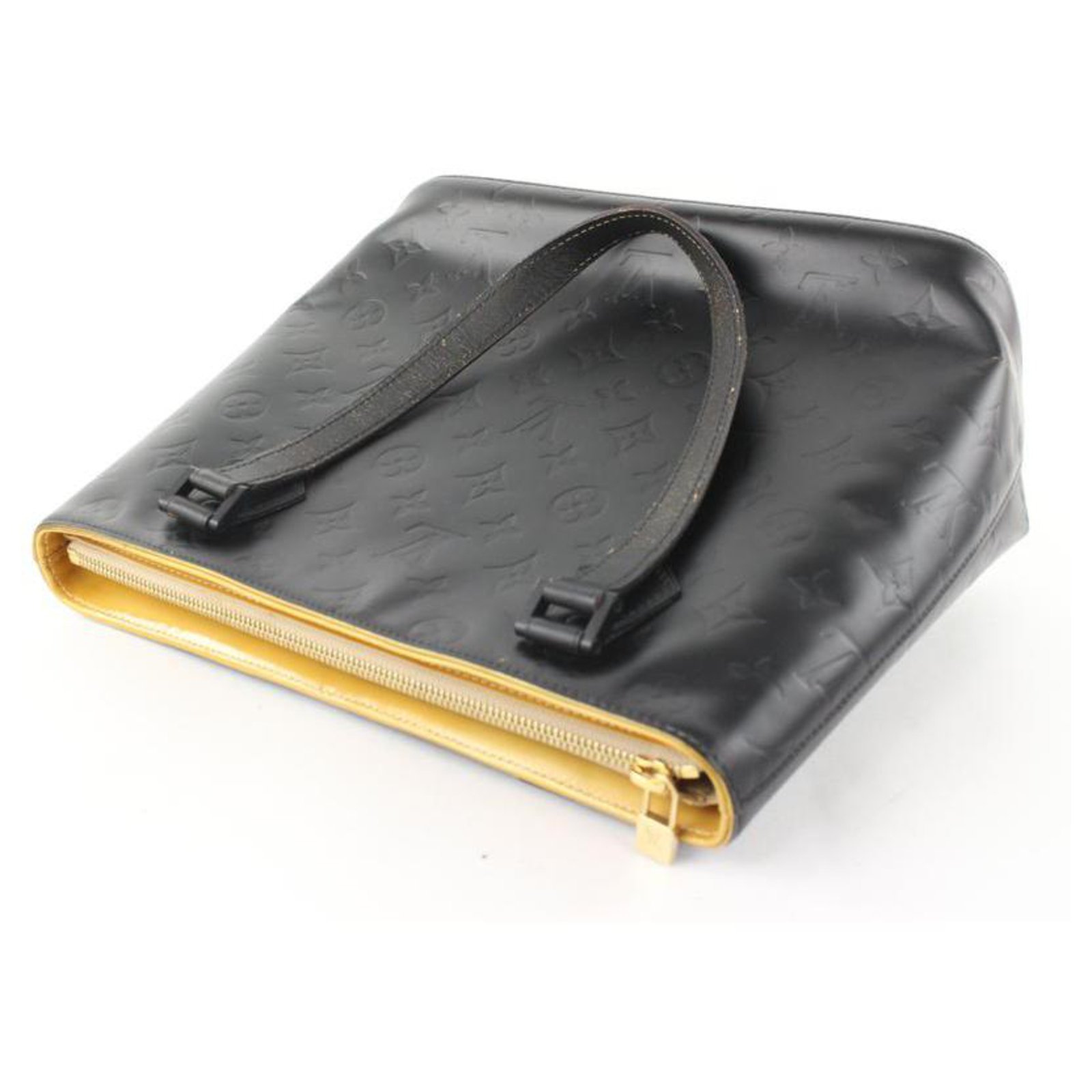Louis Vuitton Black Monogram Vernis Matte Houston Tote bag Leather  ref.319025 - Joli Closet
