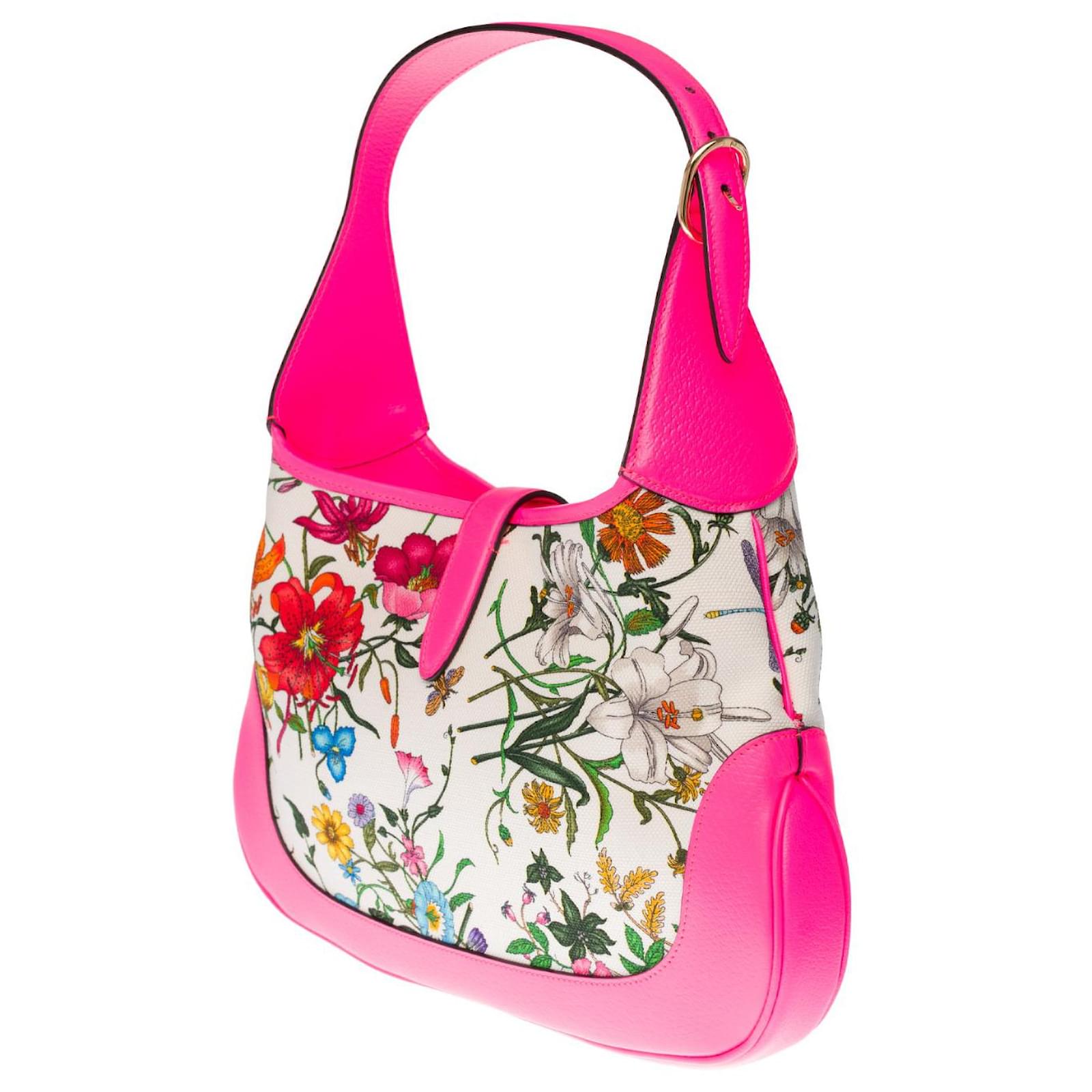 gucci jackie floral bolsa