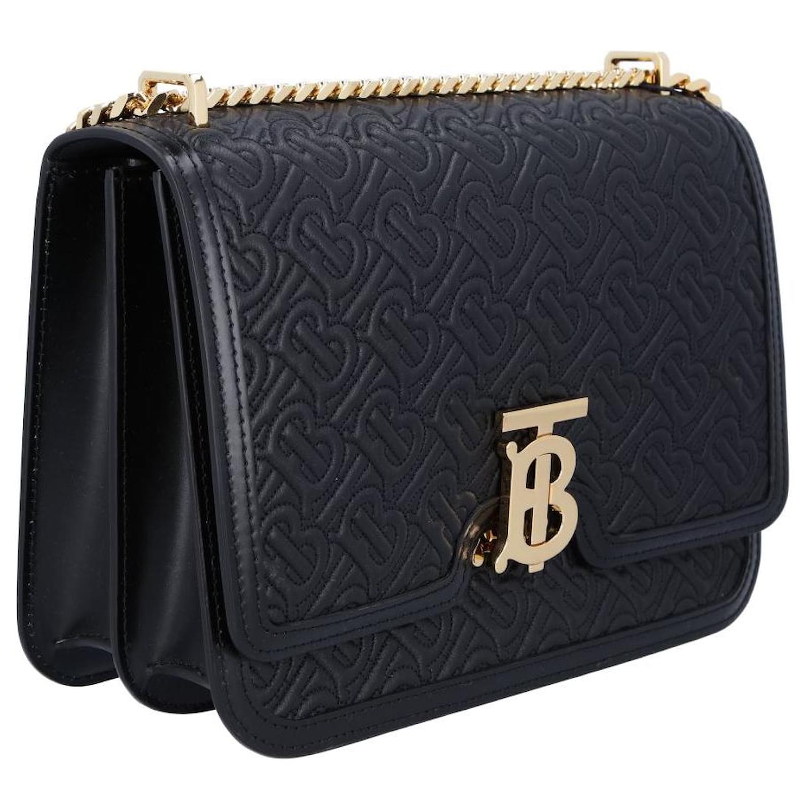 Burberry Quilted monogram shoulder bag Black Leather ref.321089 Joli