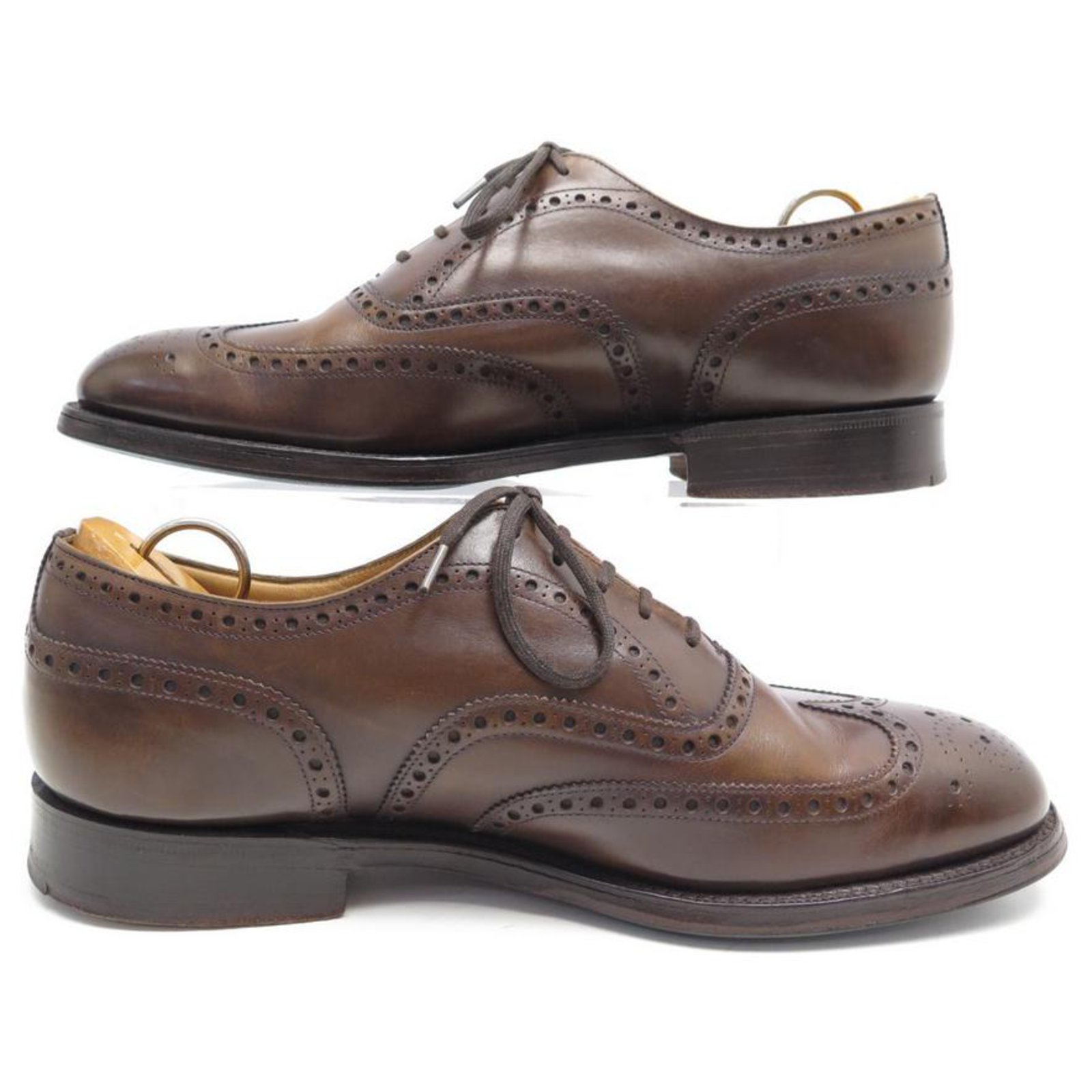 CHURCH'S CHETWYND RICHELIEU SHOES 6.5g 40.5 Wide 41 Brown leather