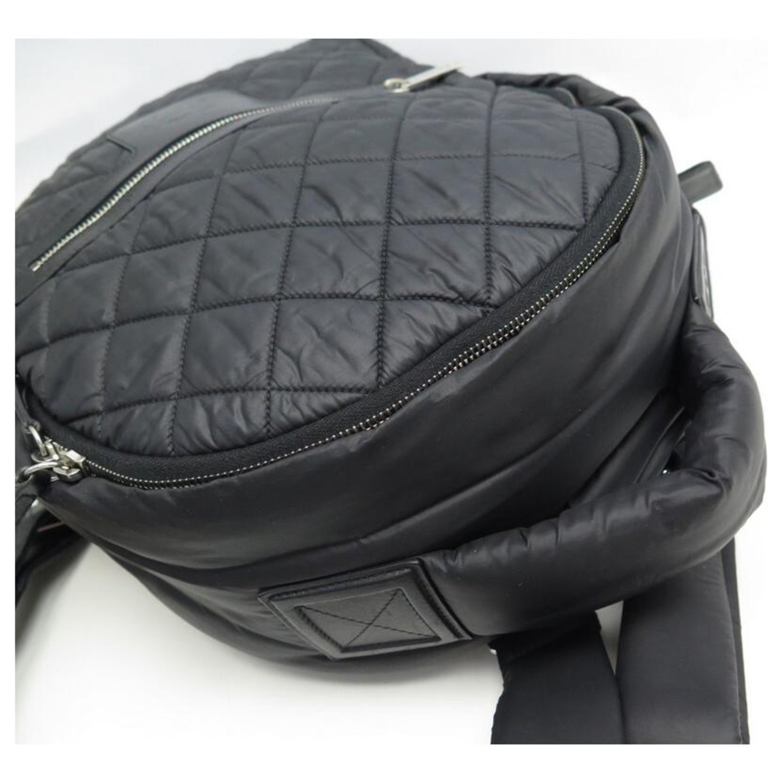 CHANEL COCO COCOON BACKPACK IN BLACK QUILTED CANVAS NYLON BLACK BACKPACK BAG