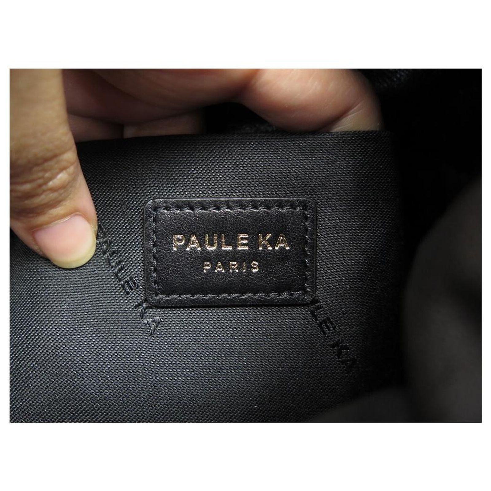 Sac Seau En Cuir Paule Ka - Marine Et Blanc - Occasion Très Bon État (quelques Plis)