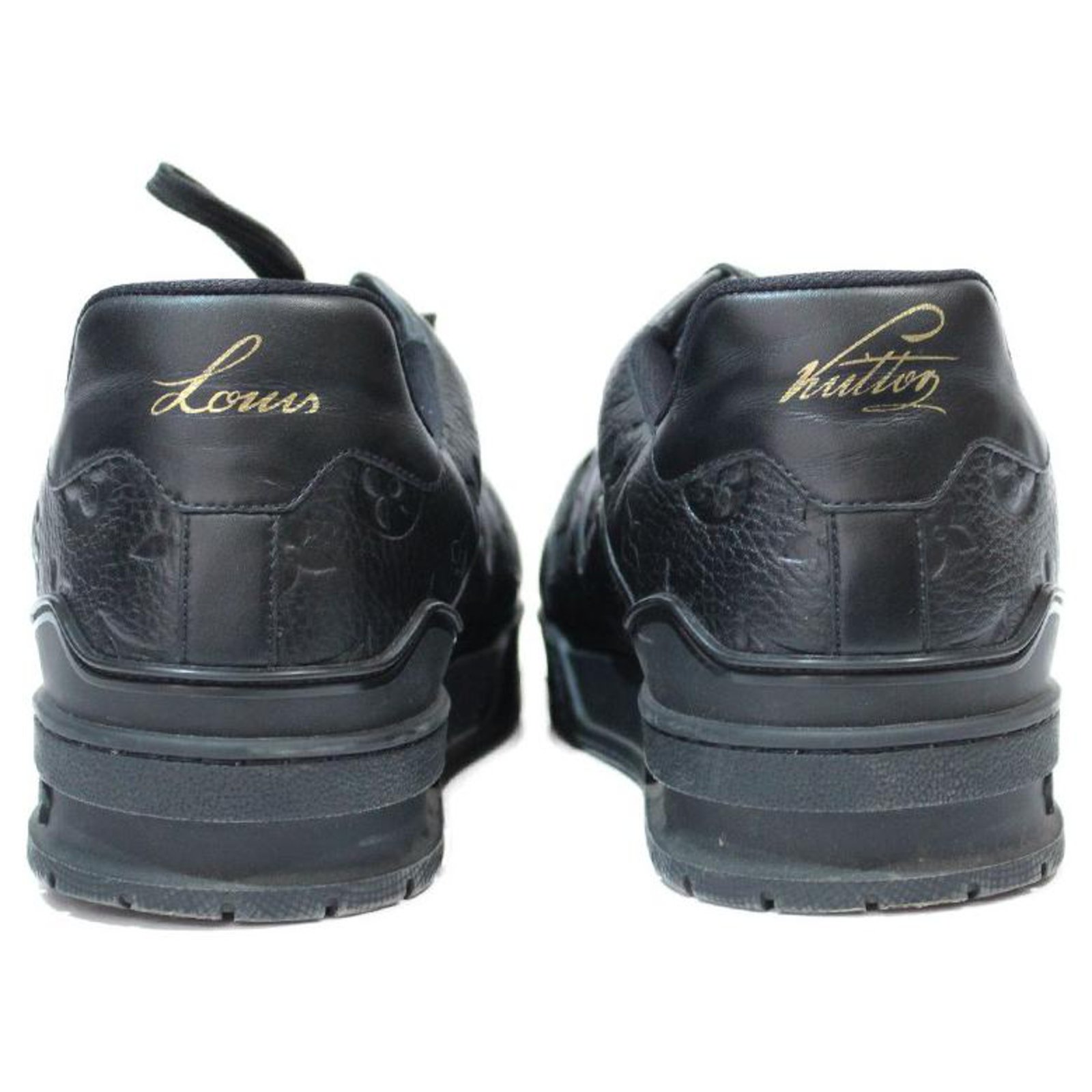 Louis Vuitton LV TRAINER sneakers Black Leather ref.712519 - Joli Closet